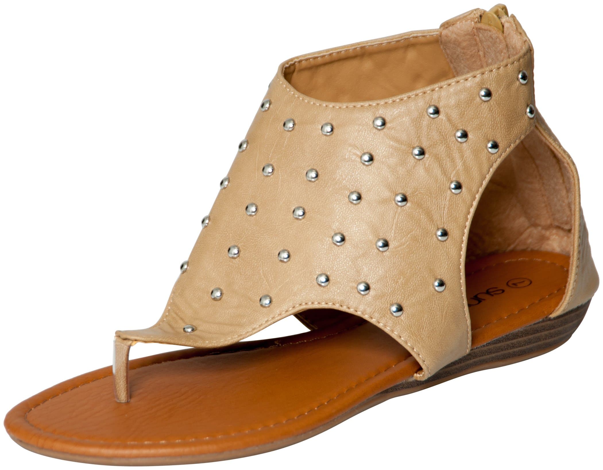 Women's Studded Low Wedge Gladiator Sandals