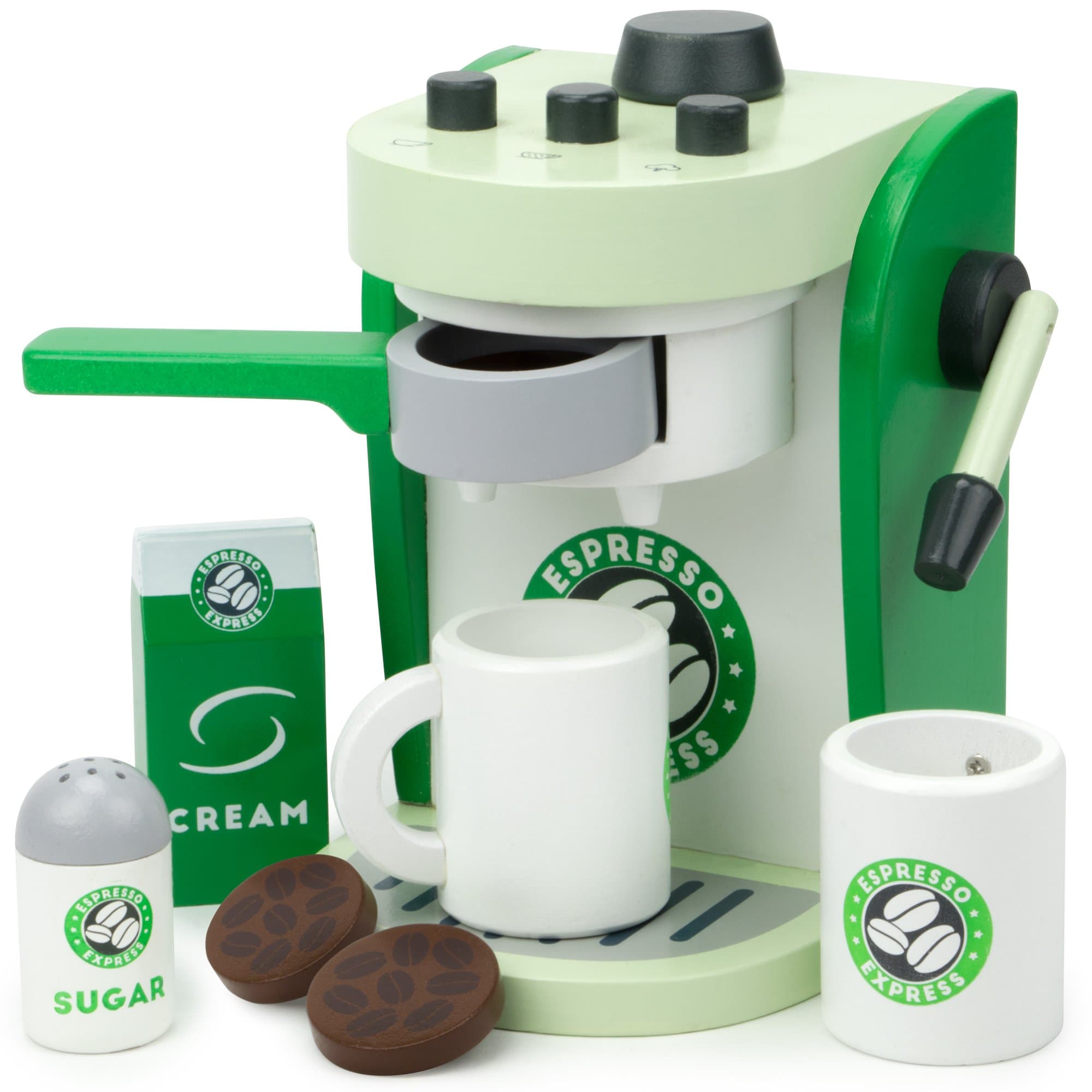 Imagination Generation Espresso Express Coffee Maker Playset, with 2 Cups, 2 Pods, 1 Portafilter, 1 Coffee Maker, Cream & Sugar (8 Pcs.)