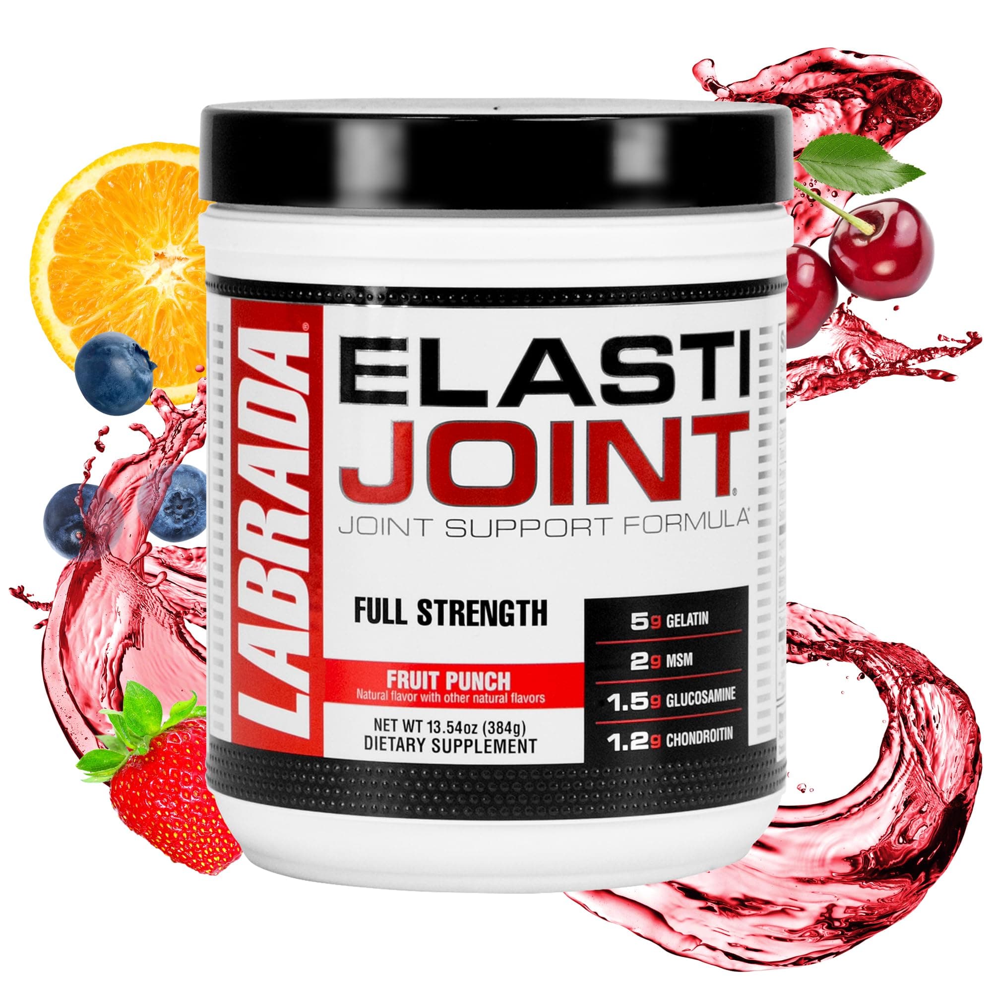 LABRADA ElastiJoint - Joint Support Formula (13.54floz/384g, 30 Serving, Fruit Punch)_Post-Workout, All In One Drink Mix, Enhance Join Elasticity & Flexibility