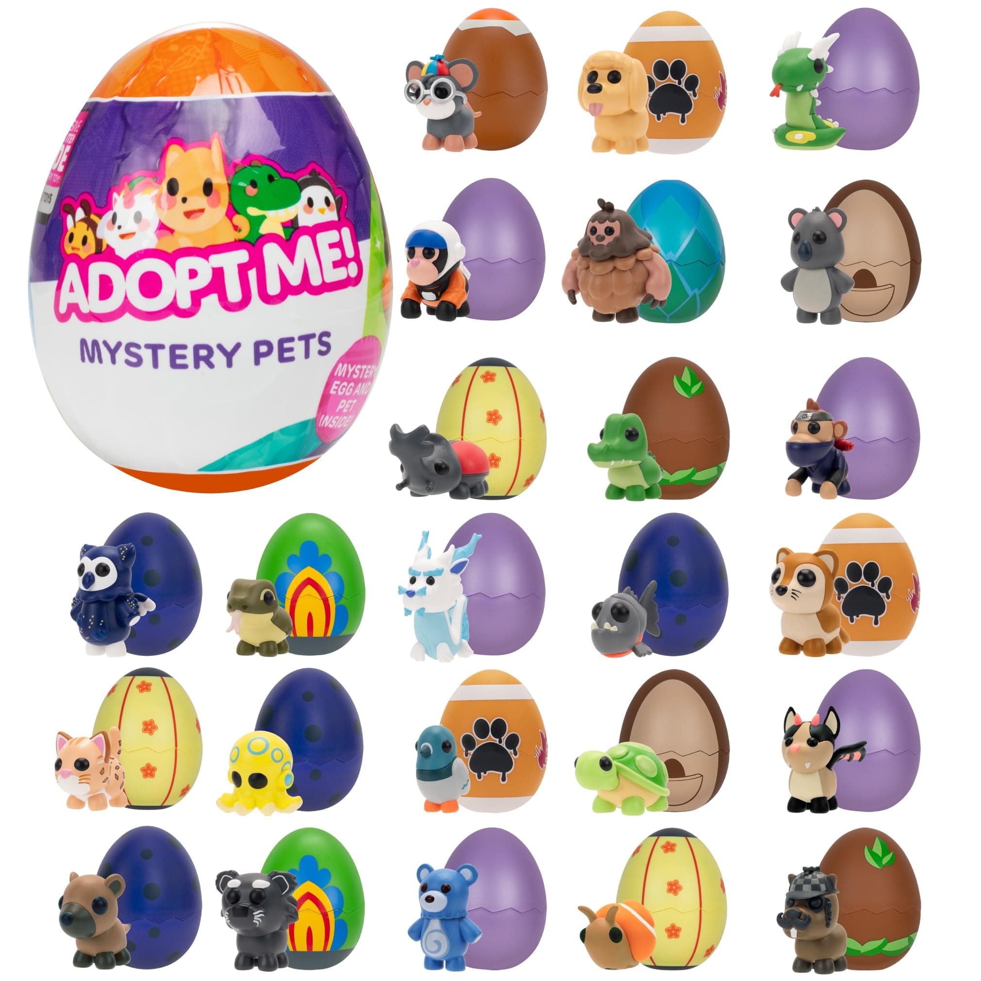 Adopt Me! Mystery Pets Blind Box Egg Assorted Single - Series 4 - Exclusive Virtual Item Game Code - Collectible Mini Animal Toy Figure, Styles May Vary - Easter Gift for Kids, Girls & Boys - 6+