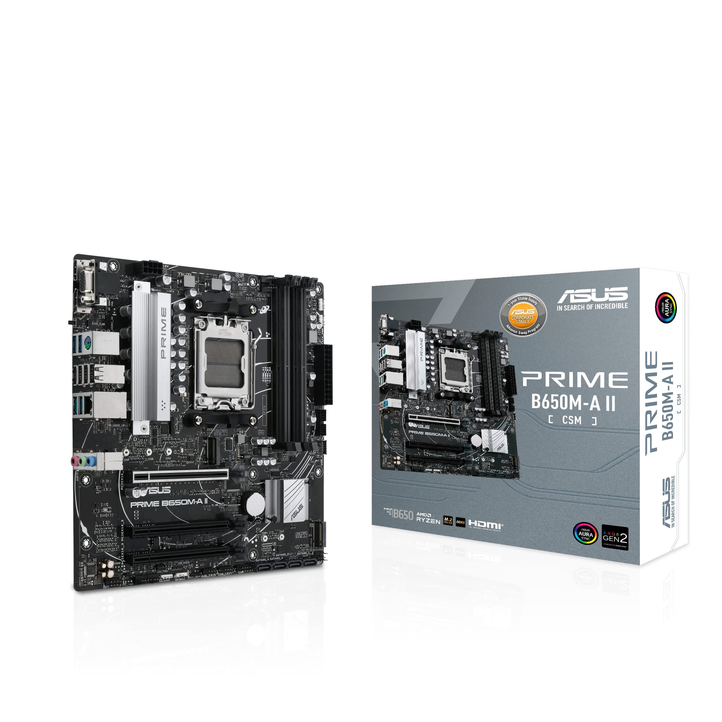 ASUS AMD B650 Equipped Socket AM5 Compatible Micro-ATX Motherboard/PRIME B650M-A II-CSM
