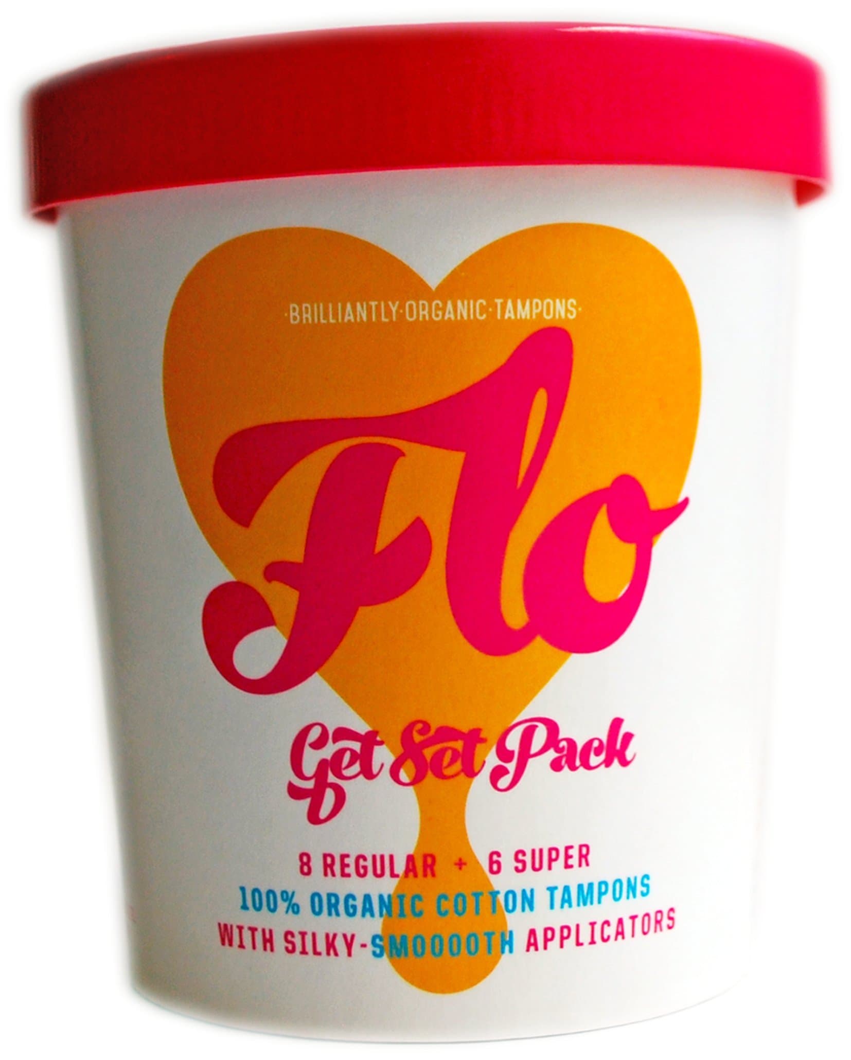 Organic Tampons - Soft Compact Applicators, Combo Pack (14 Tampons: 8 Regular + 6 Super)