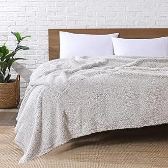 Ultra Soft Fleece Sherpa Blanket Queen Size, Lightweight Cozy Pattern Reversible Bed Blanket for All Season,2 Tones Ombre Light Brown, 90”x90”OEKO-TEX STANDARD 100