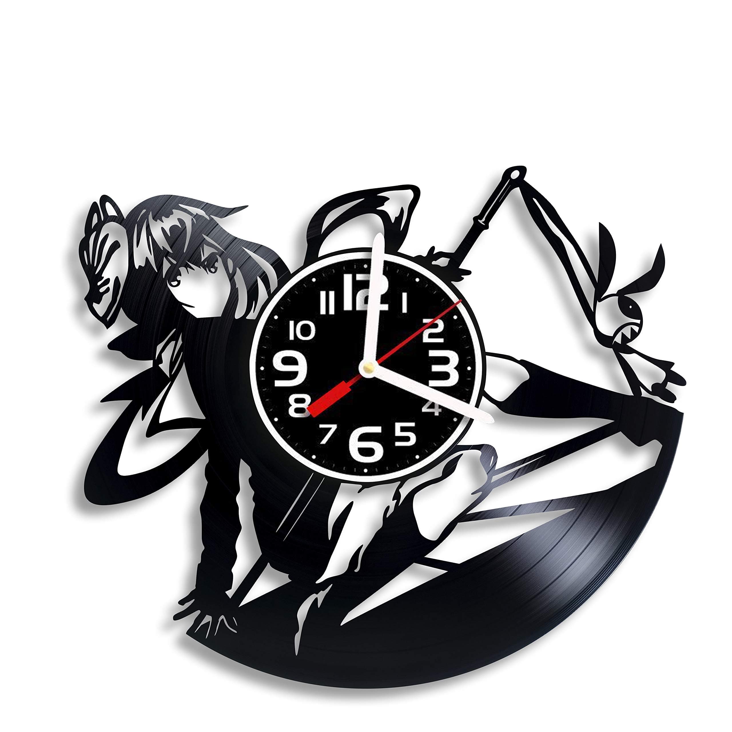 BroStore Decor Clock Compatible with Kyousougiga Vinyl Wall Clock, Clock with The Image of a Fairy Tale, Clock for Children's Room, Art, Gift for Any Occasion