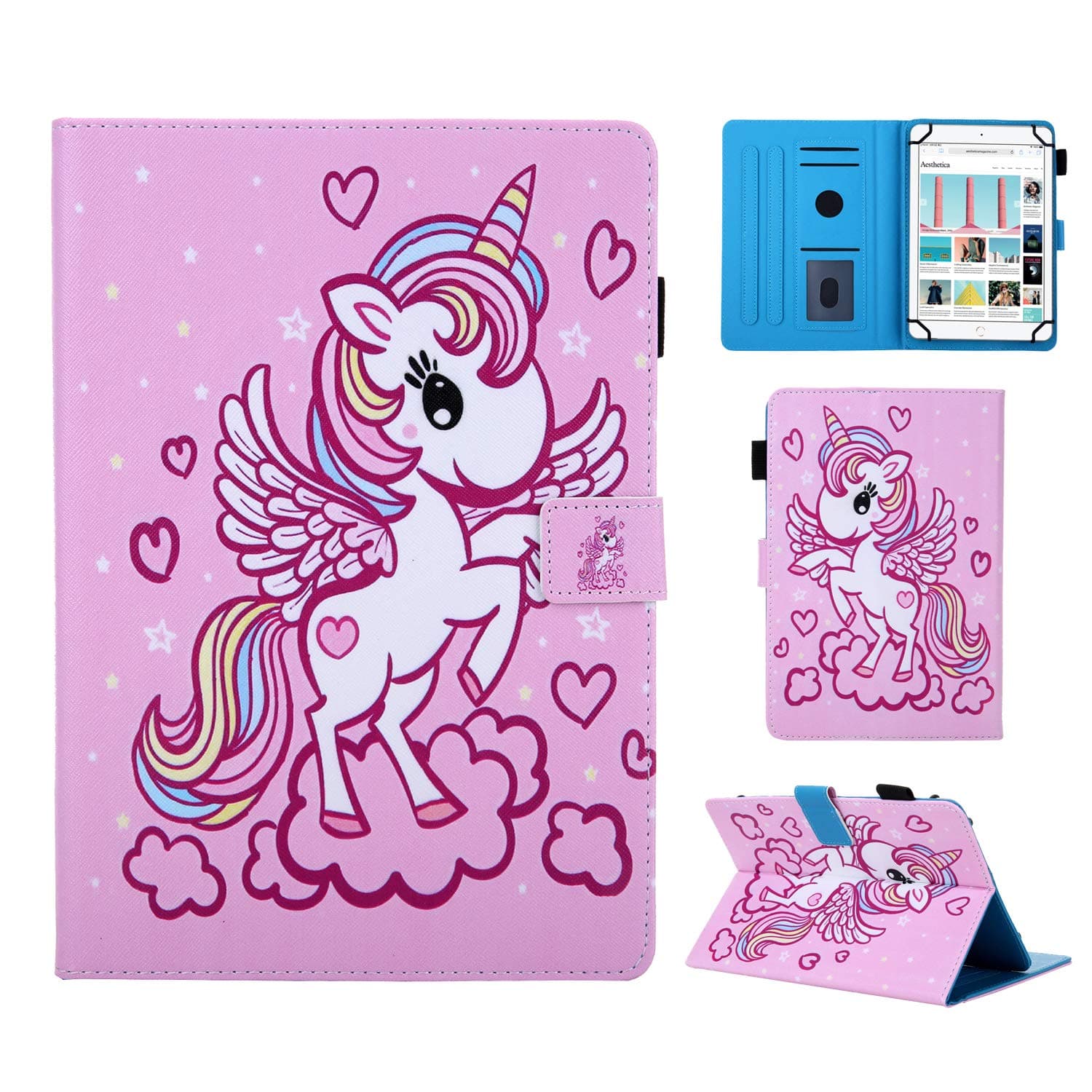 Universal Case for 8 inch Tablet,Leather Case Cover for Fire HD 8,Huawei MediaPad T3 8",iPad Mini 4, Samsung Galaxy Tab S2 8.0, Lenovo Tab 4 8/Tab 2 A8-50,Cover for All 7.5-8.5 inch Tablets