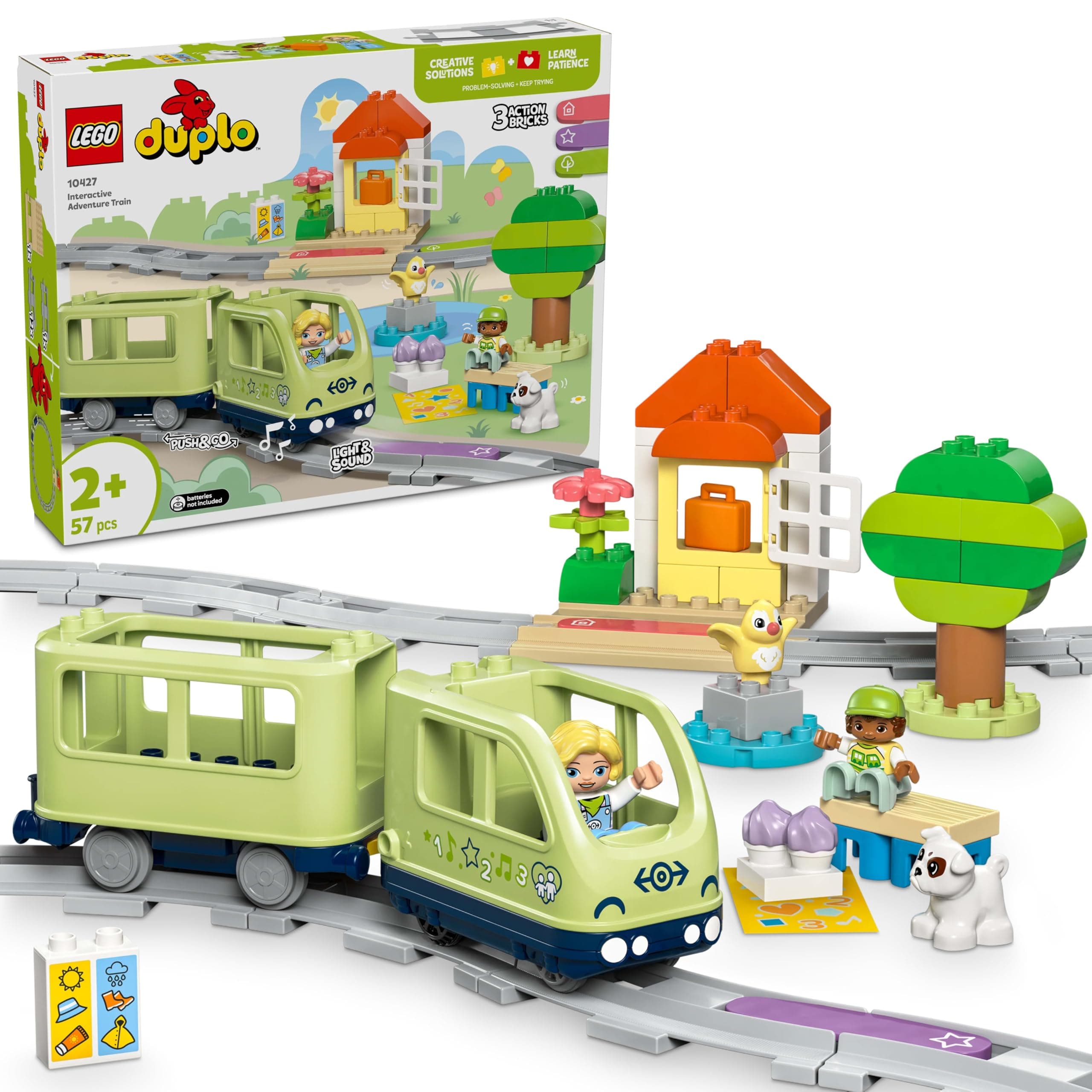 DUPLO Town Interactive Adventure Train Set 10427 - Building Blocks Set for Age 2+ Boys and Girls