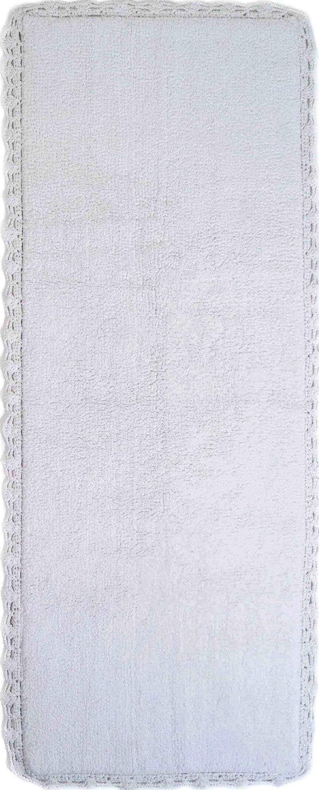 Chesapeake Crochet Bath Runner, 22 by 60-Inch, White