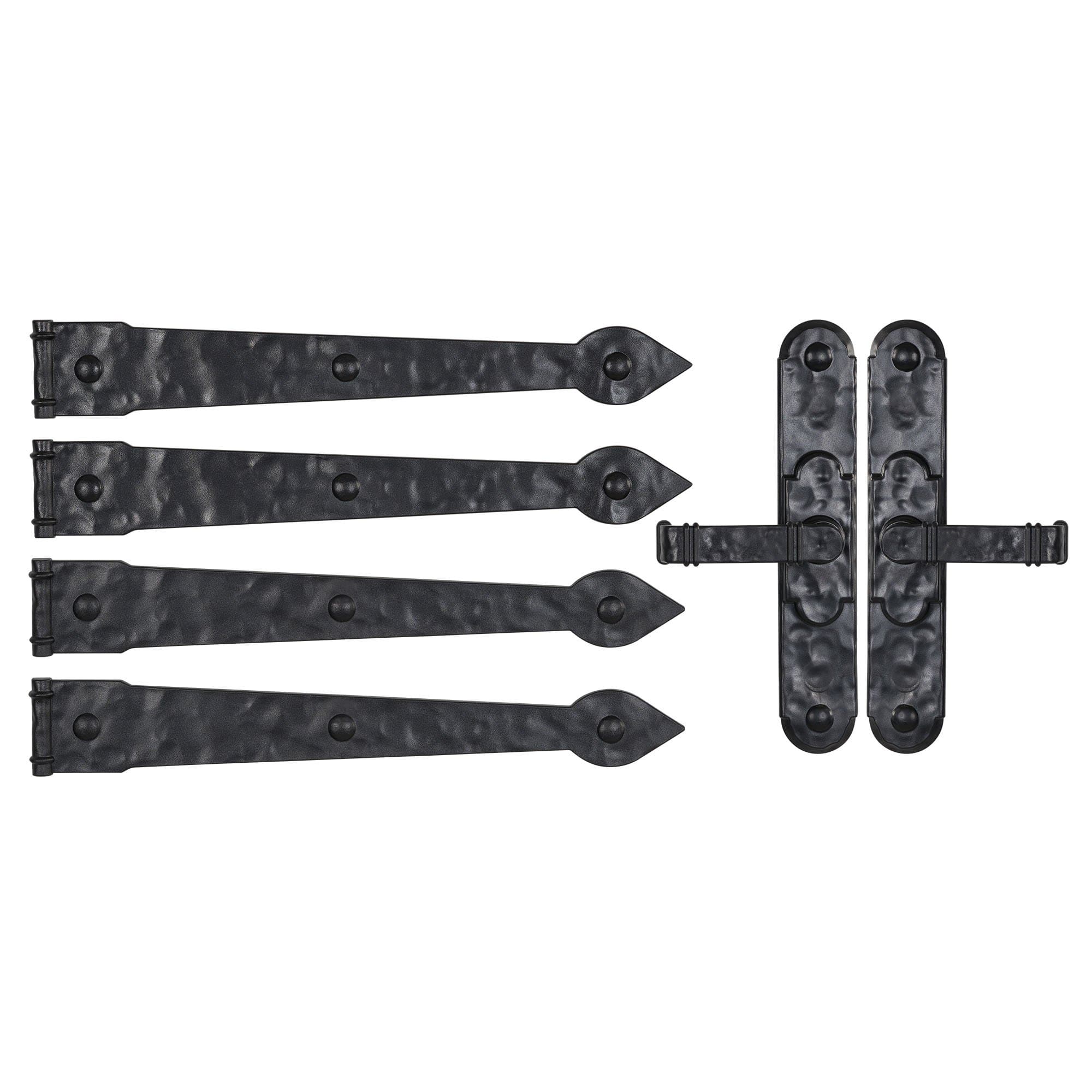 Household Essentials Black Hinge IT Premium Carriage House Lever Handle & Hinge 6 Piece Garage Door Magnet