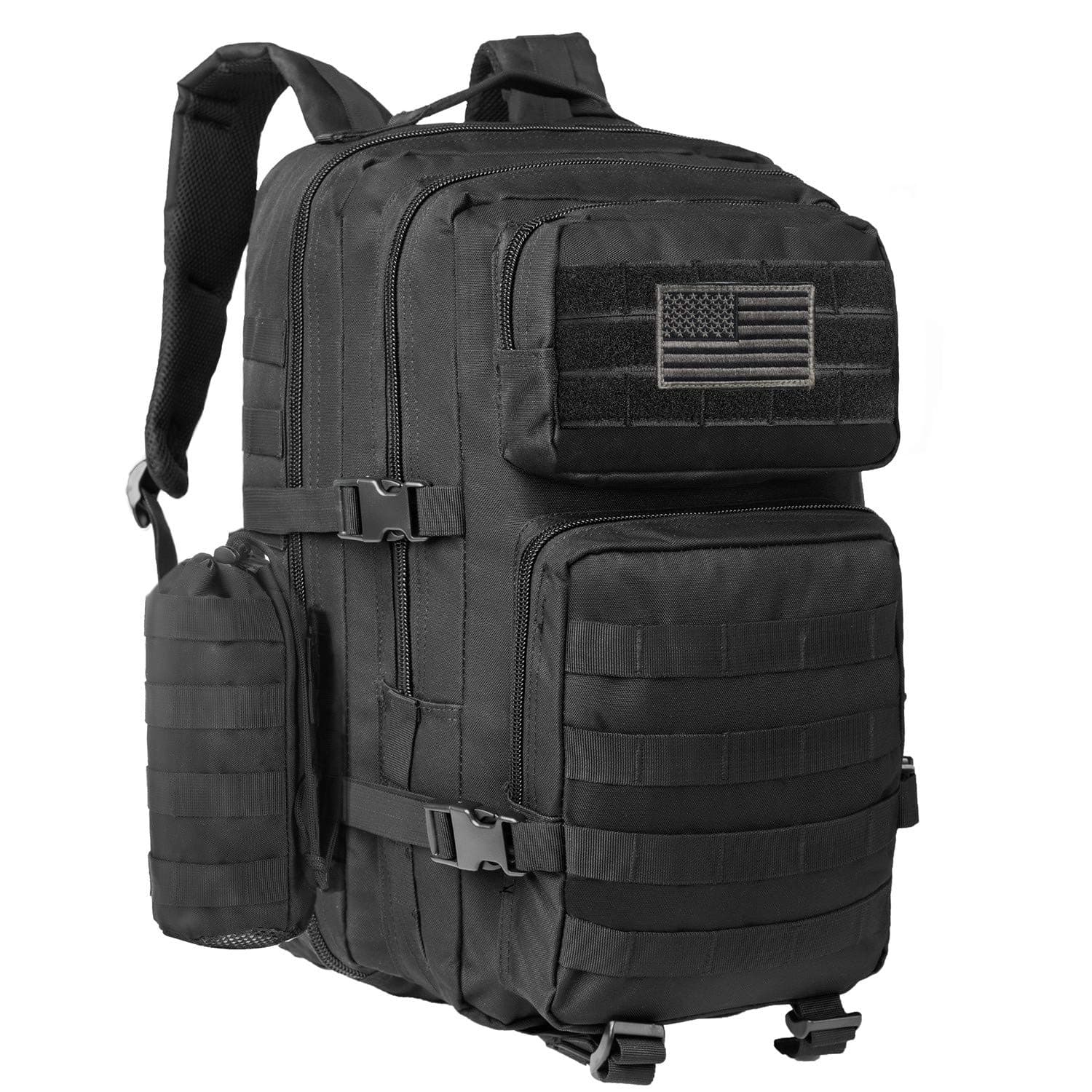 GZ XINXING 43L Large Military Tactical Backpack Army 3 Day Assault Pack Molle Bag Backpacks (Black1)