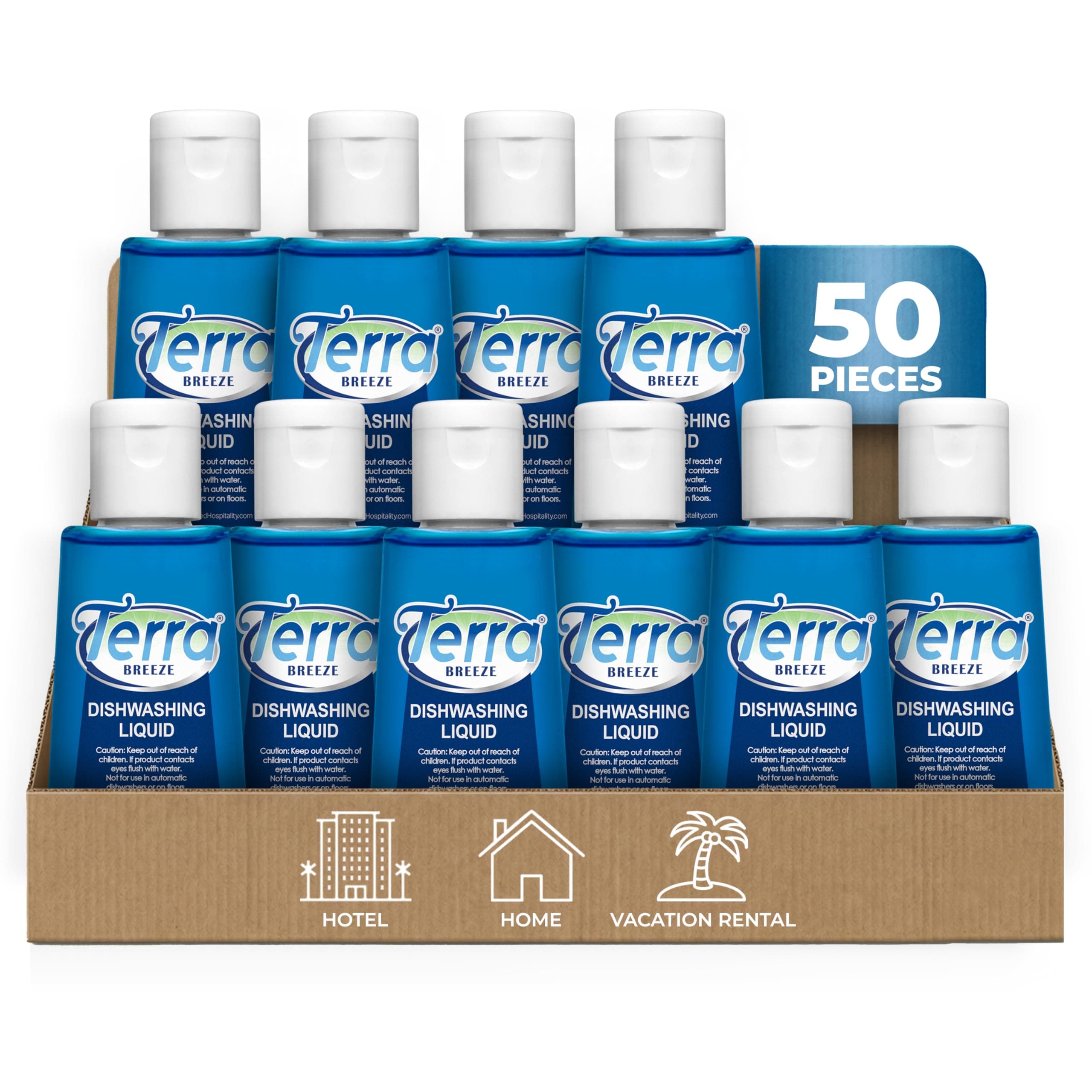 Tiny Dish Soap Detergent | For Use in Vacation Rentals and Extended Stay Hotels | 1.6 oz (Case of 50)