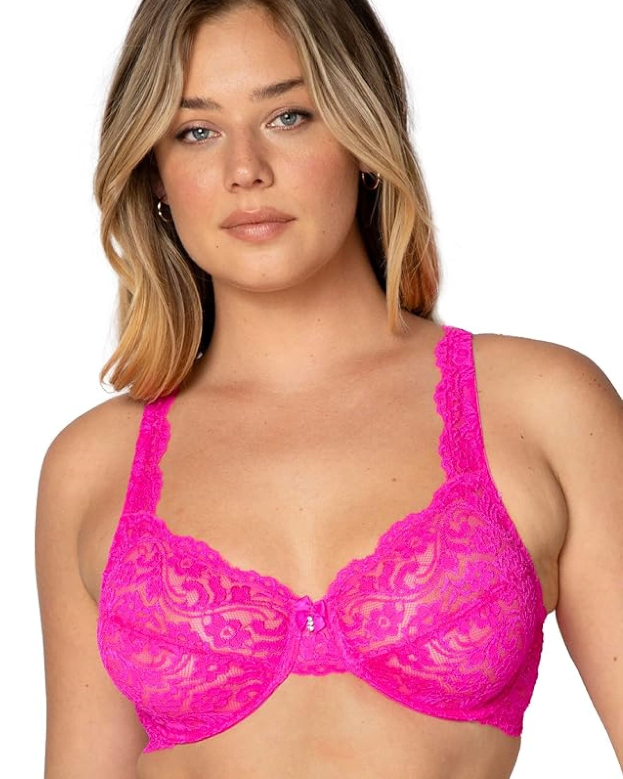 Women's Full Figure Lace Underwire Bra Full Coverage Bra (Pack of 1)