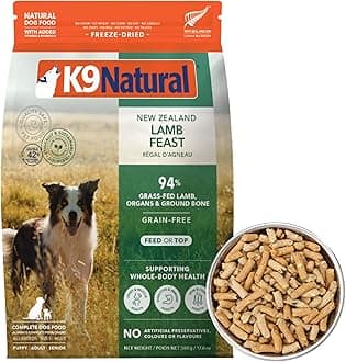 K9 Natural Lamb Feast Dog Food, Freeze Dried, 17.7 oz (500 g), 4.5 lb (2 kg) Worth