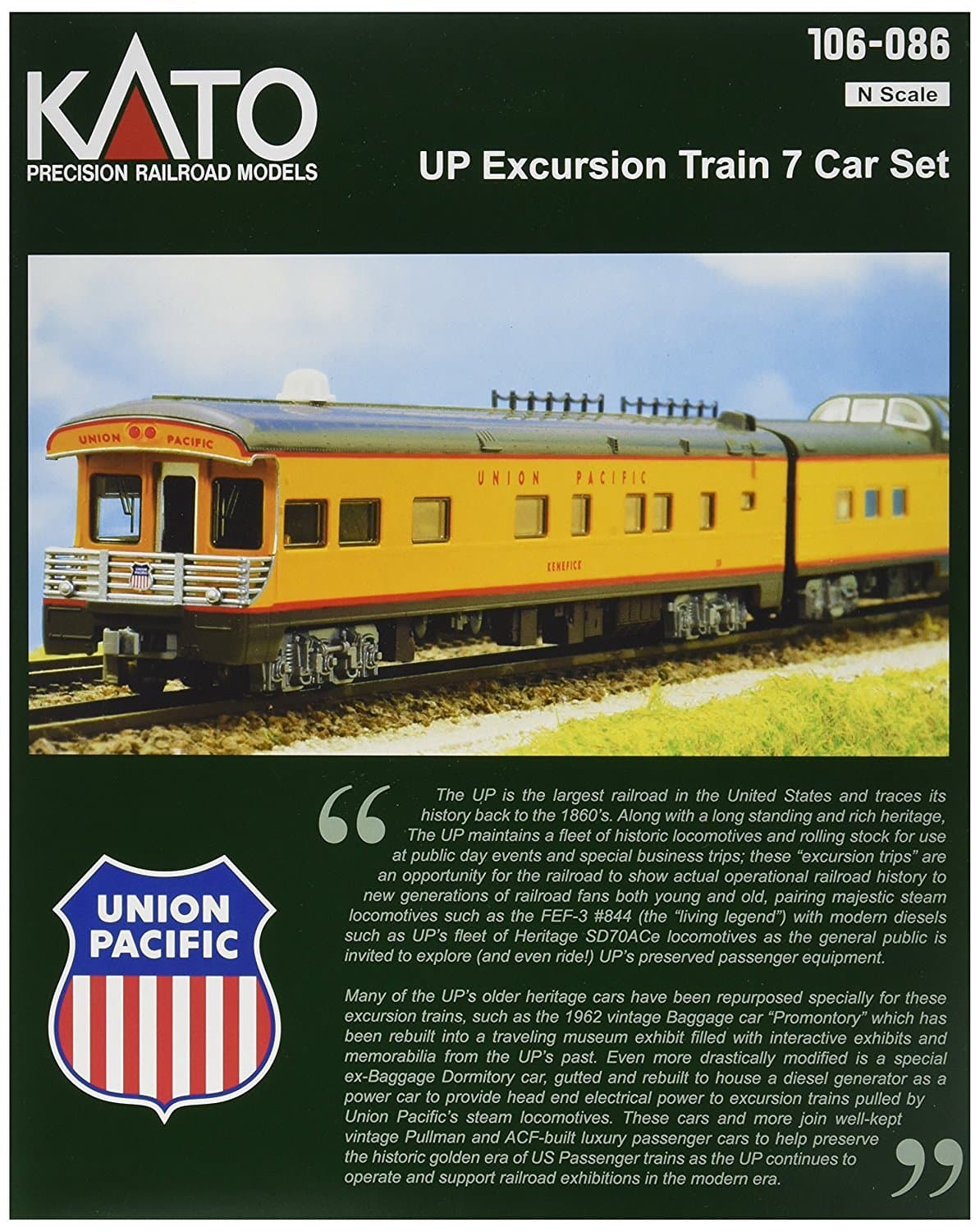 USA Model Train Products N Scale Union Pacific Excursion Train 7-Car Set