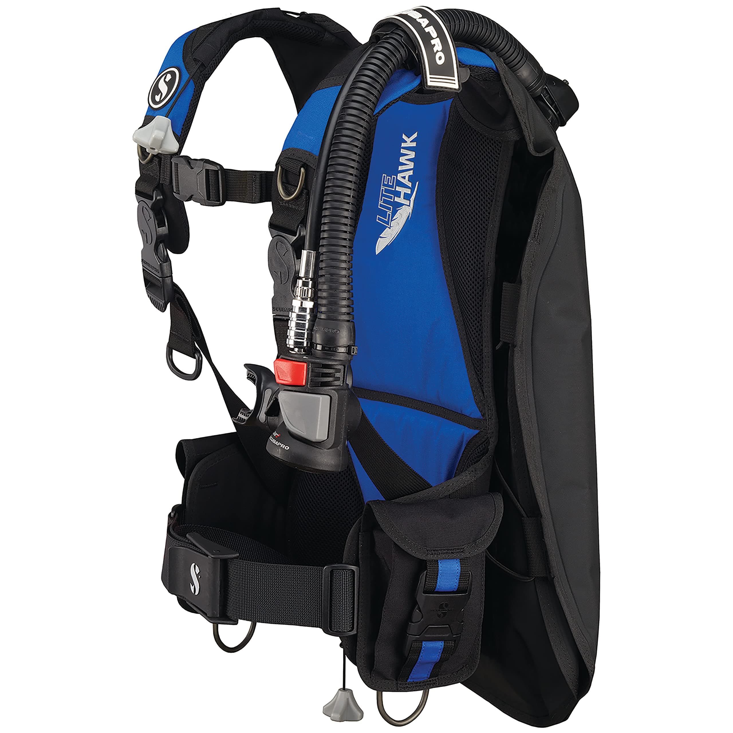 SCUBAPRO Litehawk Diving BCD with 5th Generation Air2 Octopus/Inflator (Medium/Large, Black/Blue)