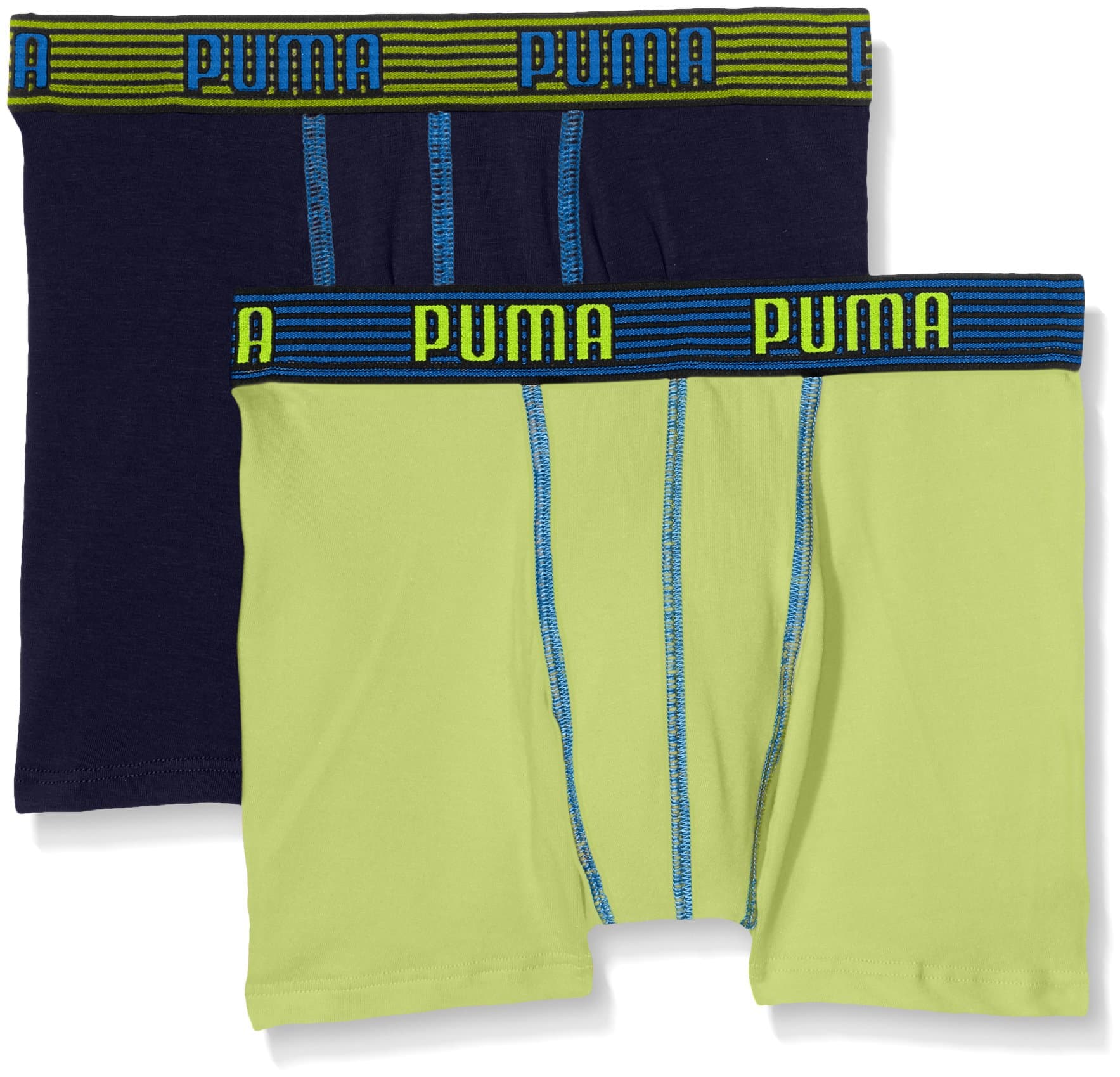 PUMA Boys’ Elastic Striped Basic 2P Boxers, Boys', Unterhose ELASTIC STRIPED BASIC BOXER 2P