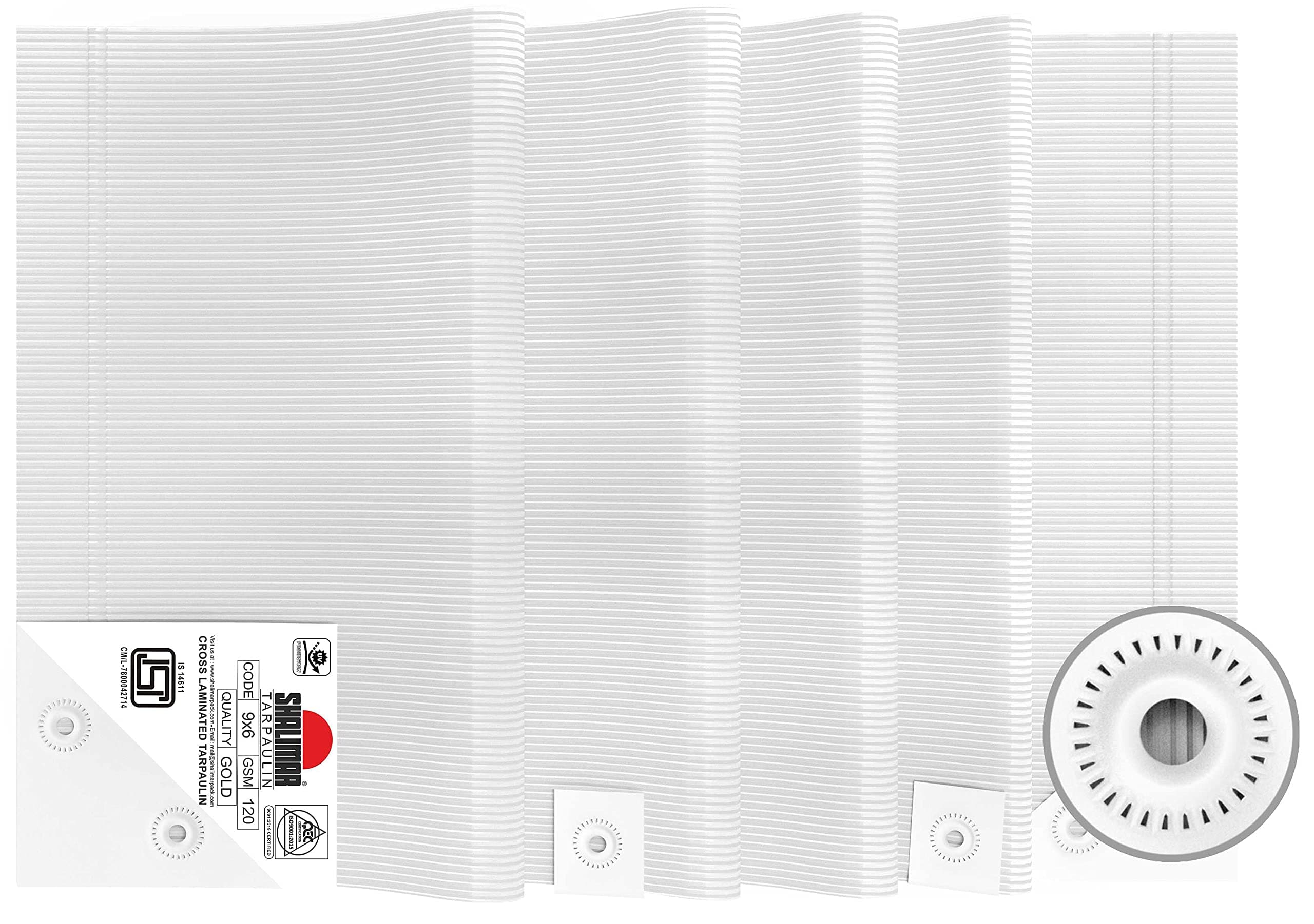 Shalimar 100% Waterproof UV Resistant Multi Layer Durable Virgin Cross Laminated Tarpaulin/Tarp/Tirpal/Tadpatri 120 GSM Size in Inches 102" x 66" (9 ft x 6 ft) (Natural)