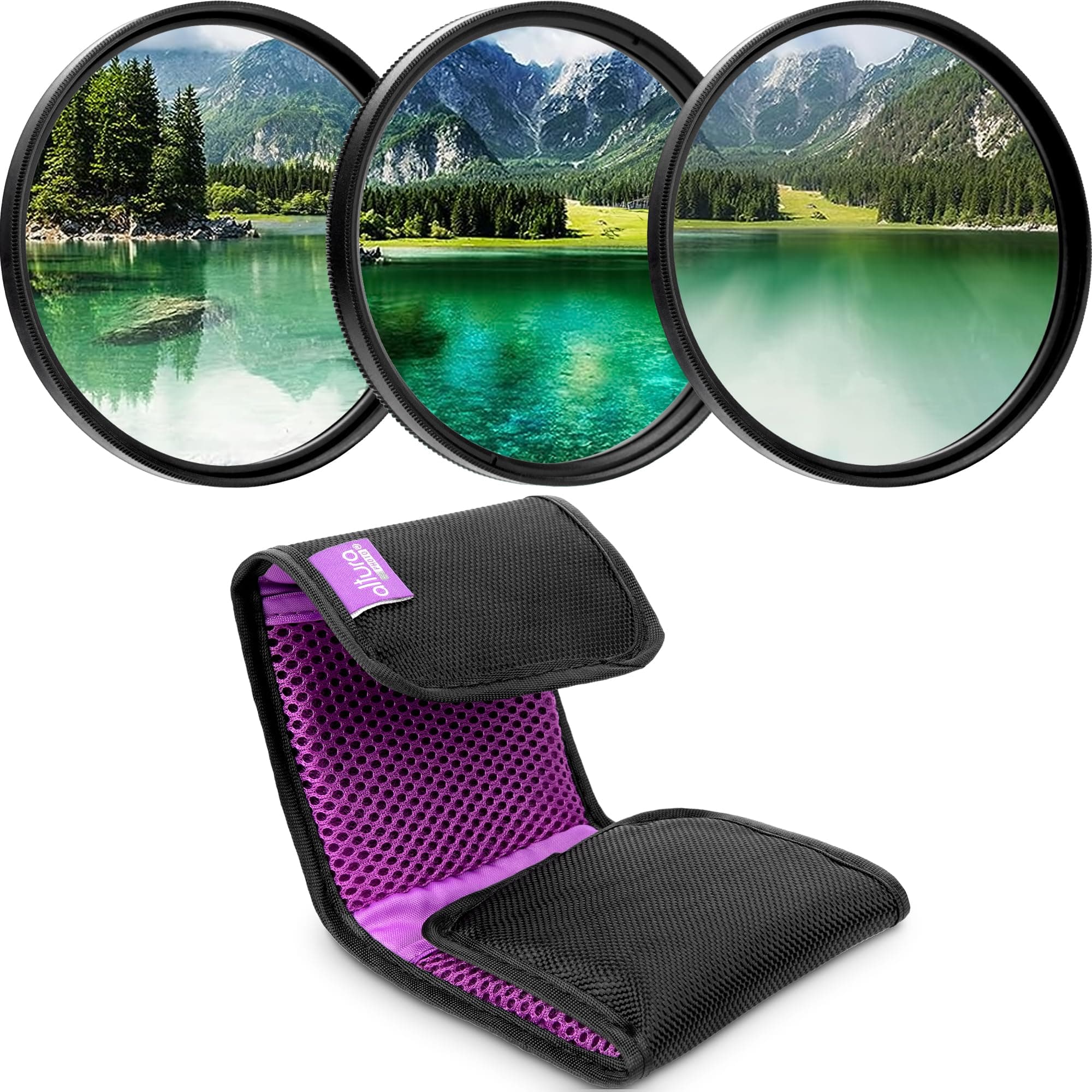 72mm Lens Filter Kit - Multi-Coated UV Protector, CPL Polarizing and ND Neutral Density Filters + Case for Camera Accessories & Lenses