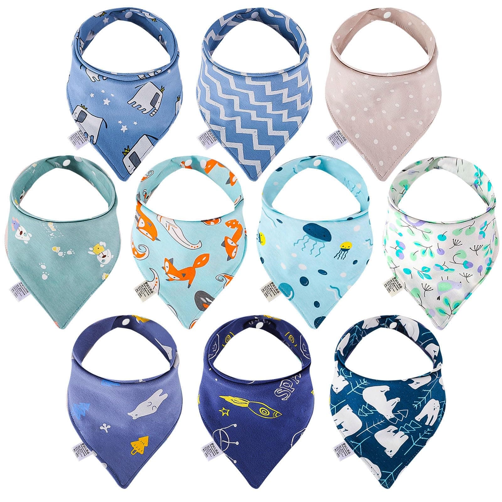 10 Pcs Baby Printing Bibs