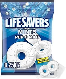 Pep O Mint, Individually Wrapped Mints for Snacking, Sharing, Office Parties, and Pantry Stocking, 6.25 oz (12 Hard Candy Bags)