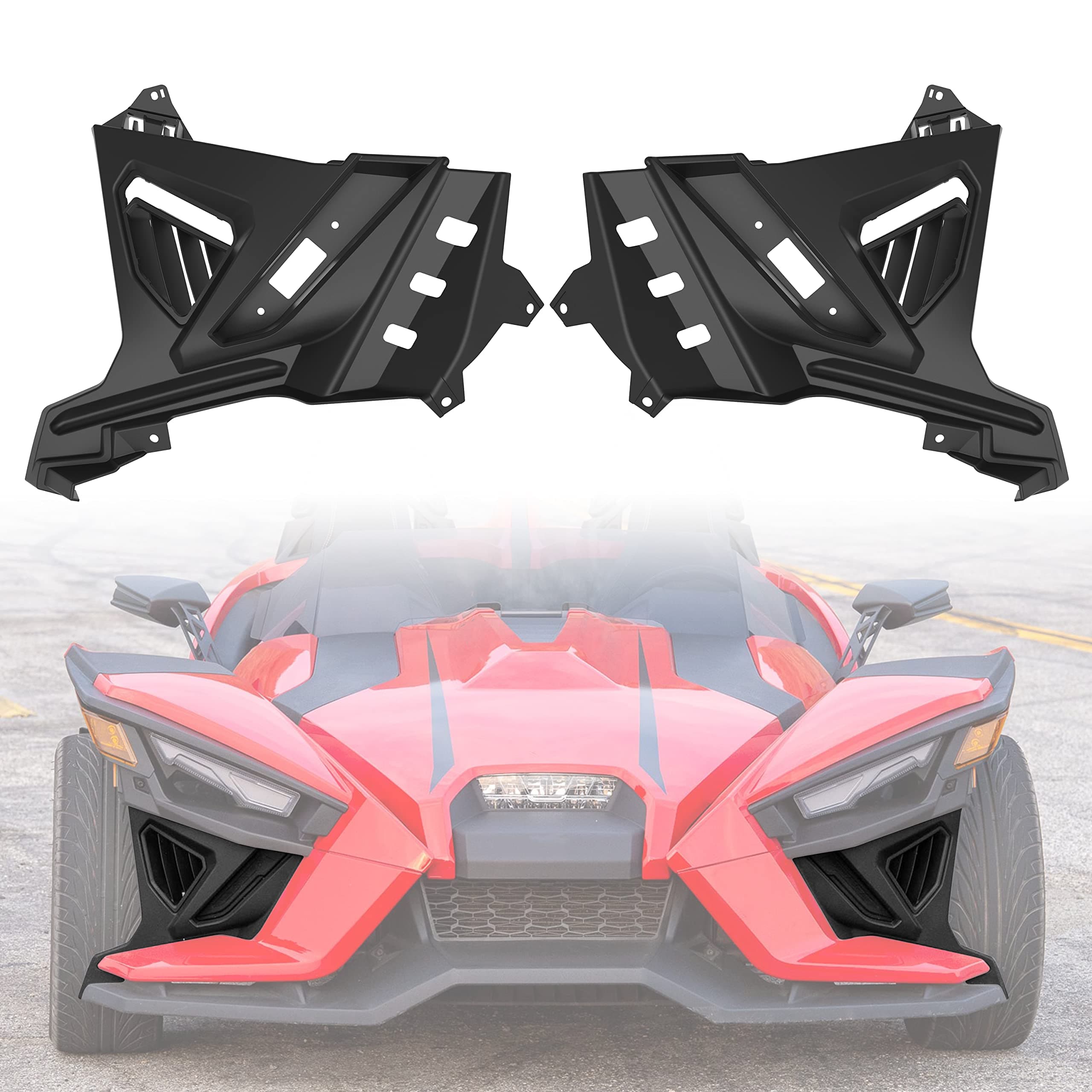 SAUTVS Front Lower Accent Panel Kit for Slingshot 2020-2023, DRL Decorative Plate Daytime Running Lights Trim Panel Upgrade Kit for Polaris Slingshot S SL SLR R LE 2020-2023 Accessories