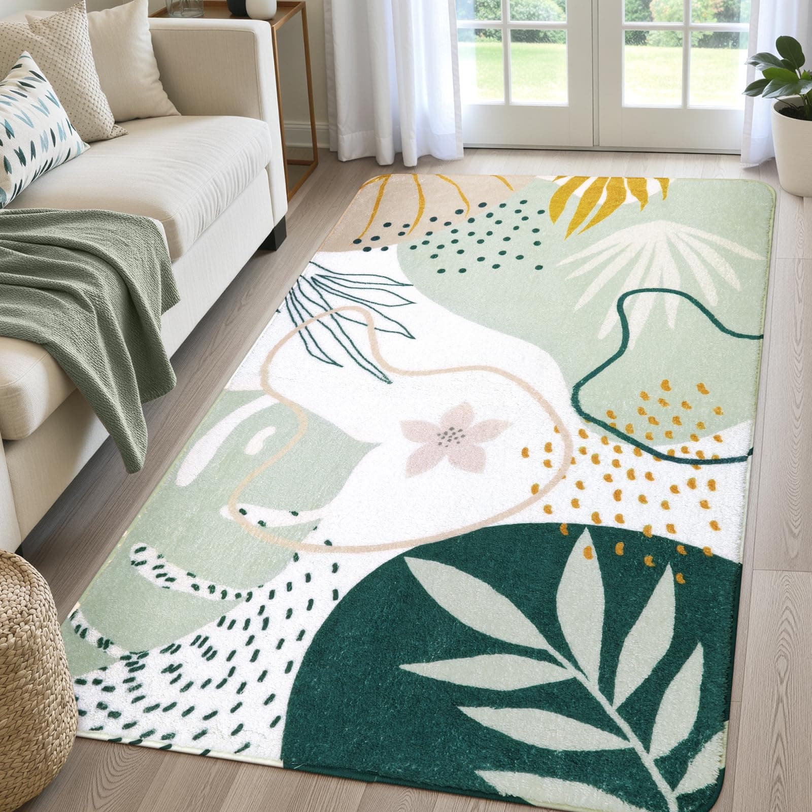 Green area rug