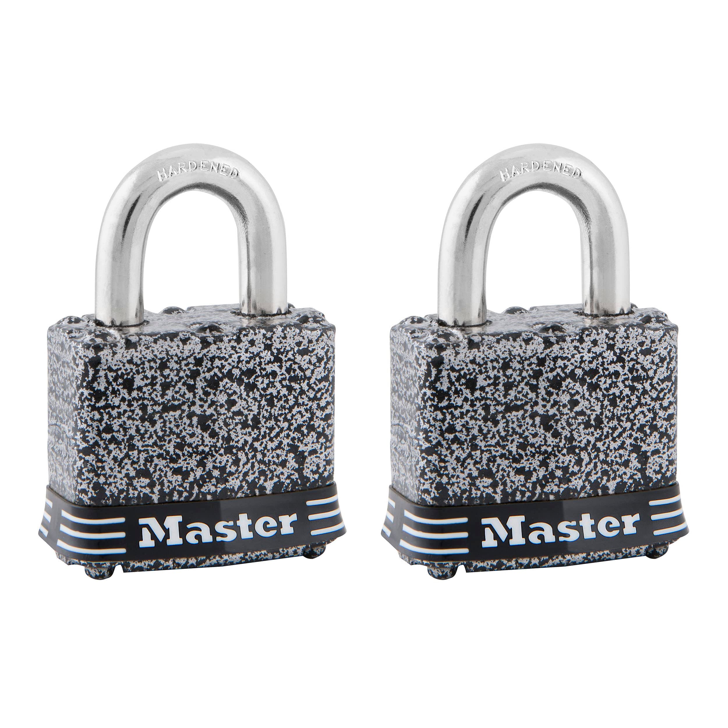 Master Lock Padlock, Rust-Oleum® Certified Laminated Steel Lock, 1-9/16 in. Wide, 380T (Pack of 2-Keyed Alike)