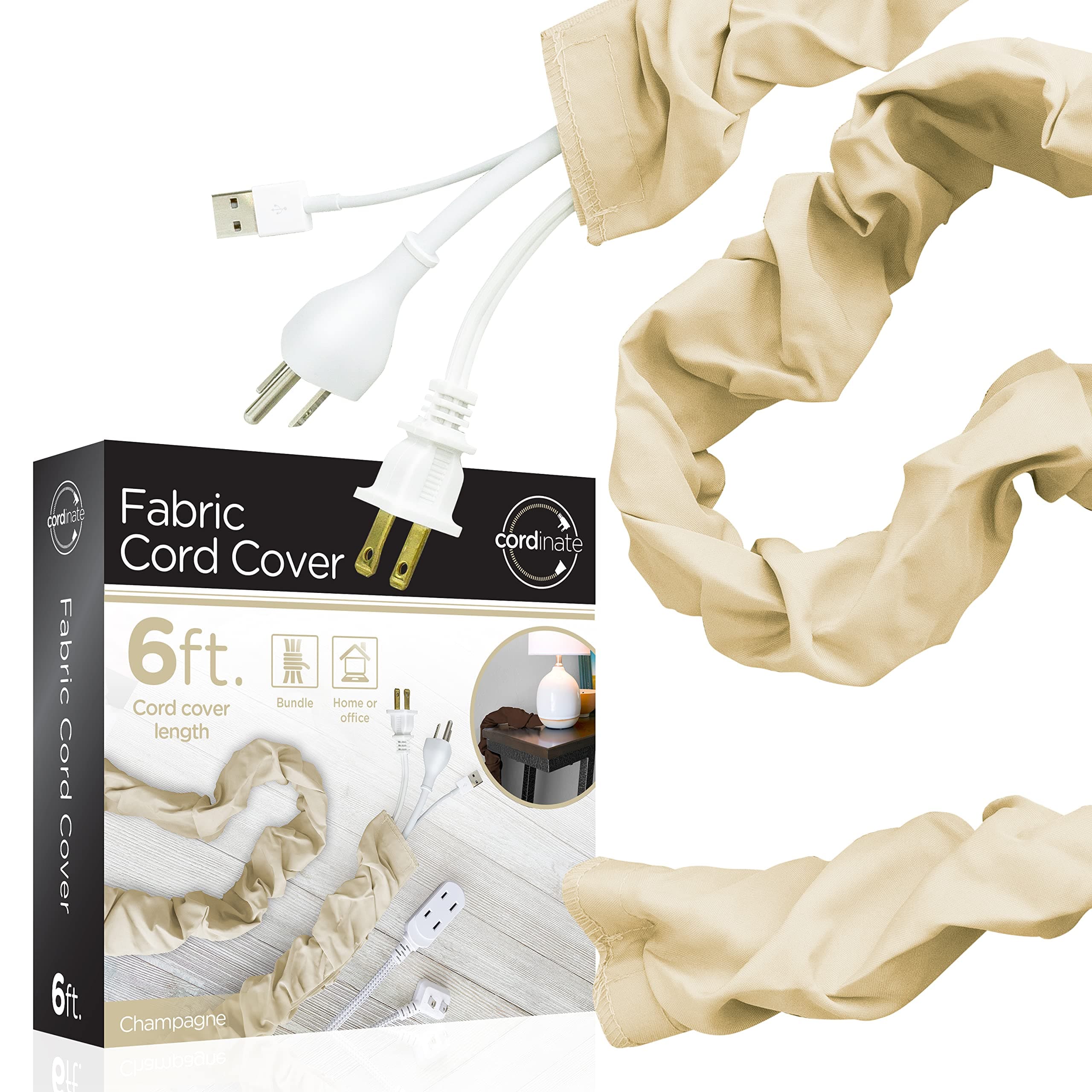 Cordinate Champagne Fabric Cord Cover