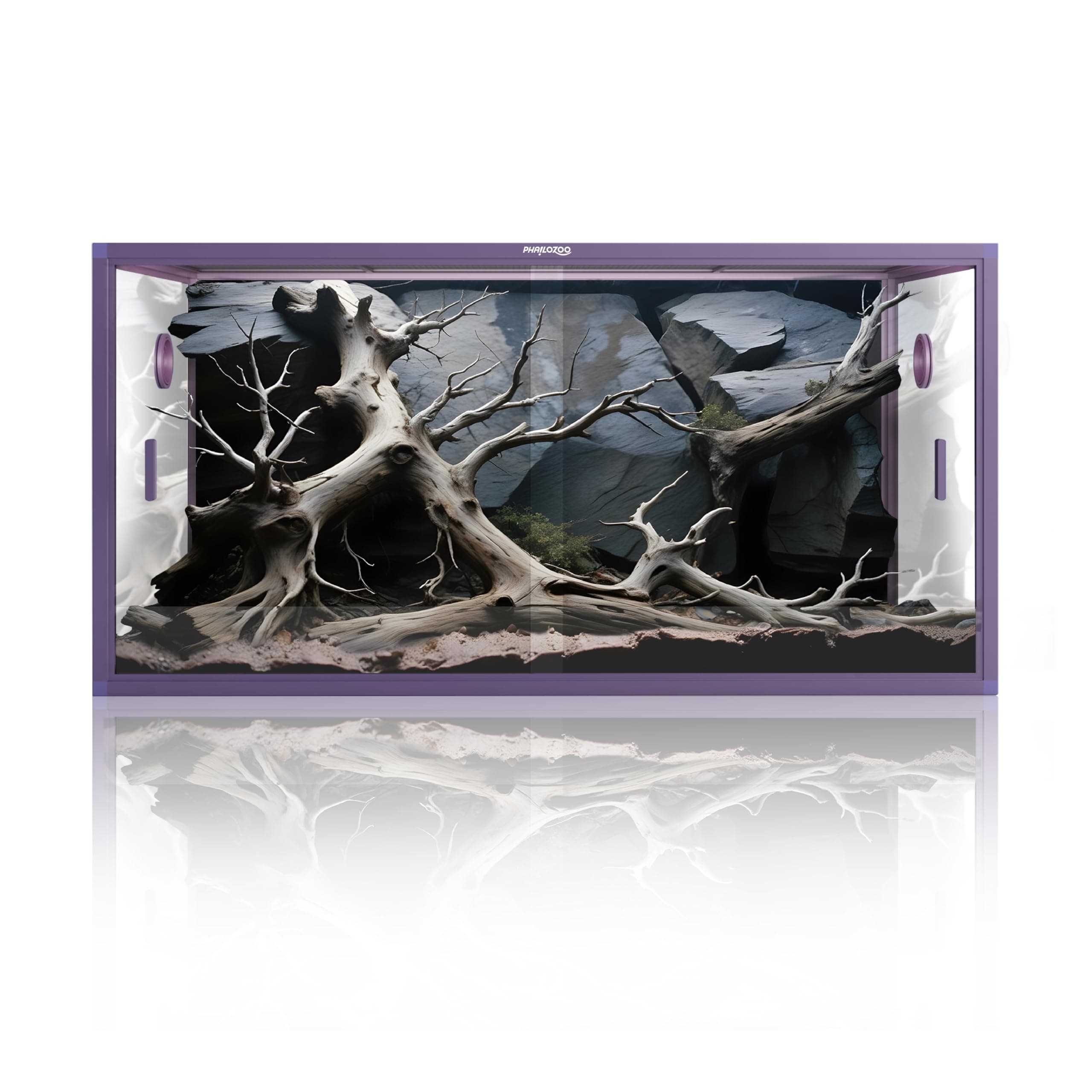 Phailozoo 120 Gallon Reptile Vivarium, Stackable 4x2x2 Snake Enclosure with Front-Opening Transparent Reptile Enclosure for Bearded Dragon, Ball Python, Snake