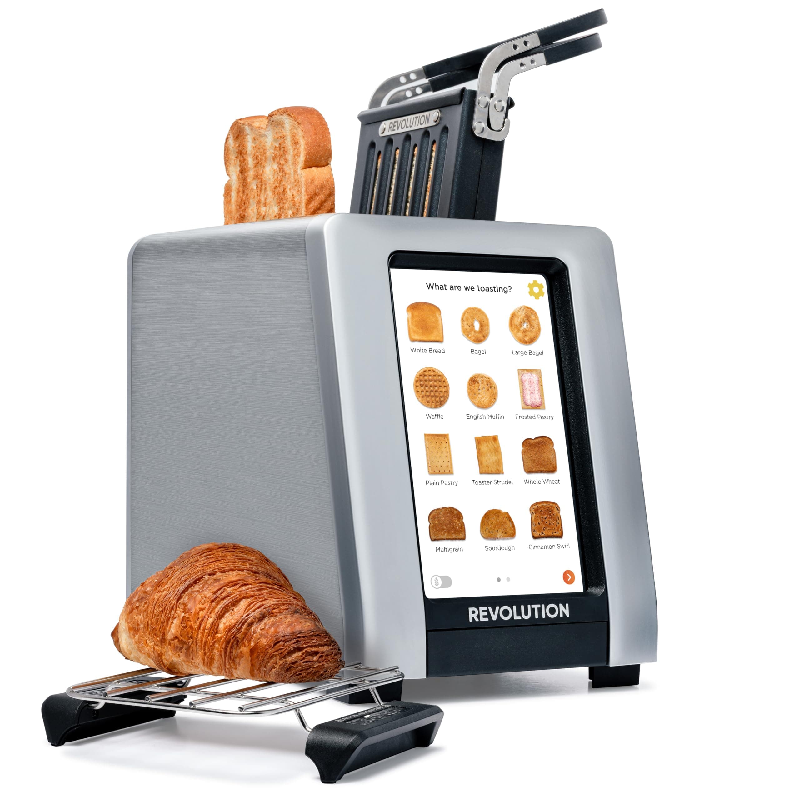 R180 Connect Plus Smart Toaster with Touchscreen (Bundle with Toastie Press & Warming Rack) Choose from 40+ Bread Types, 7 Browning Levels, & Toastie Press Mode