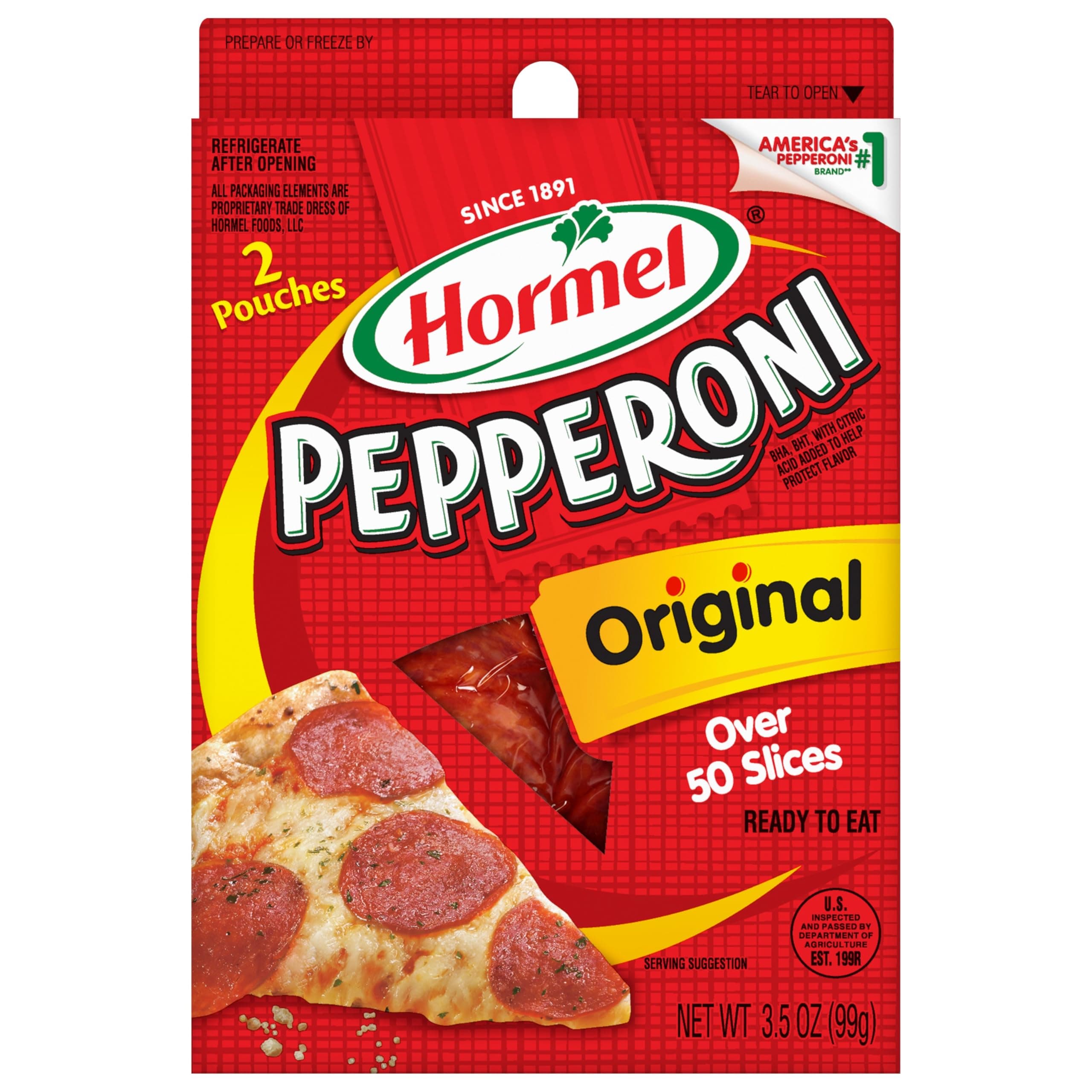 HORMEL Original Pepperoni Slices, 3.5 oz. (Pack of 10)