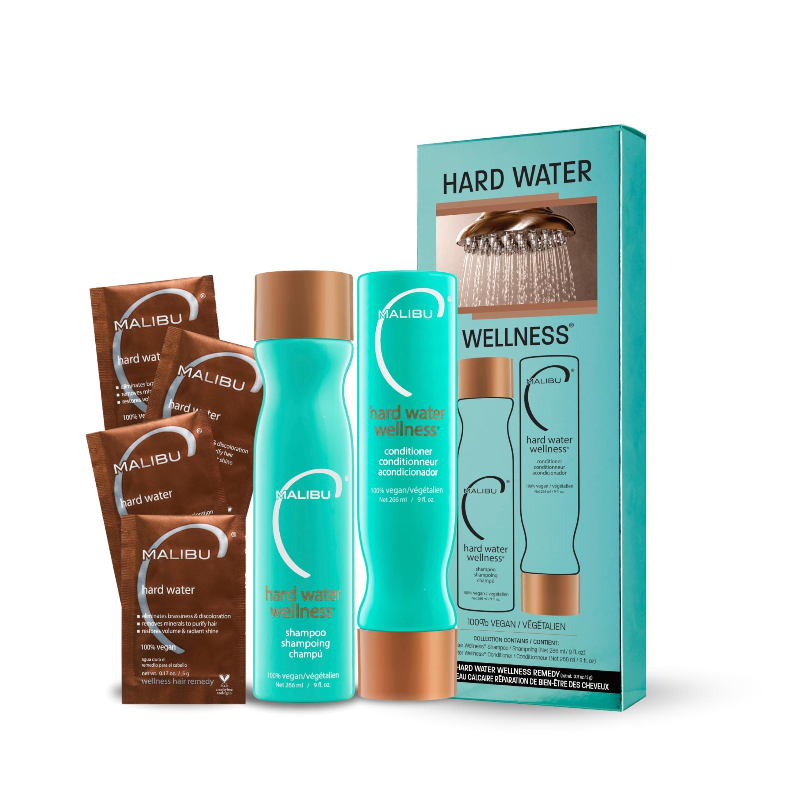 Hard Water Wellness Collection Hair Kit Hydrating Hair Care Shampoo, Conditioner and Hair Remedy Help Removes Hard Water Deposits and Impurities from Hair