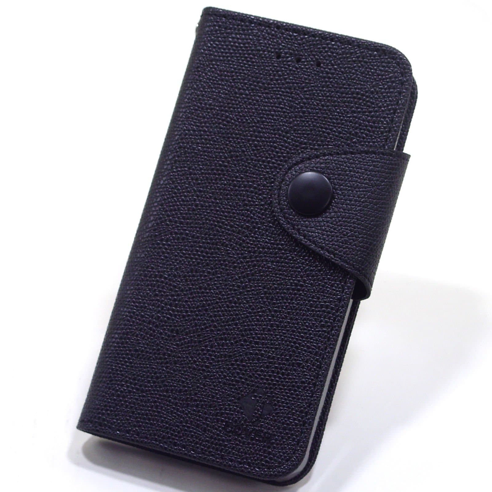 Herb PU Leather Magnetic Lock Diary Wallet Case for Apple iphone5/5S (Black)
