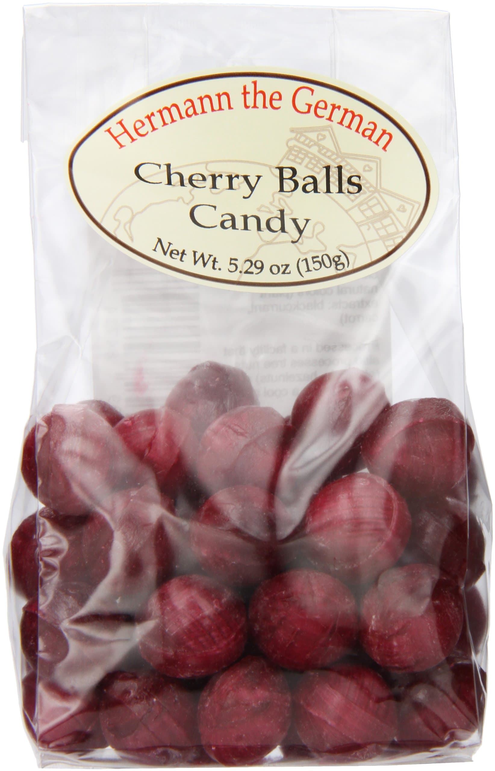 Hermann the German Candy, Cherry Balls, 5.29 Ounce (Pack of 12)