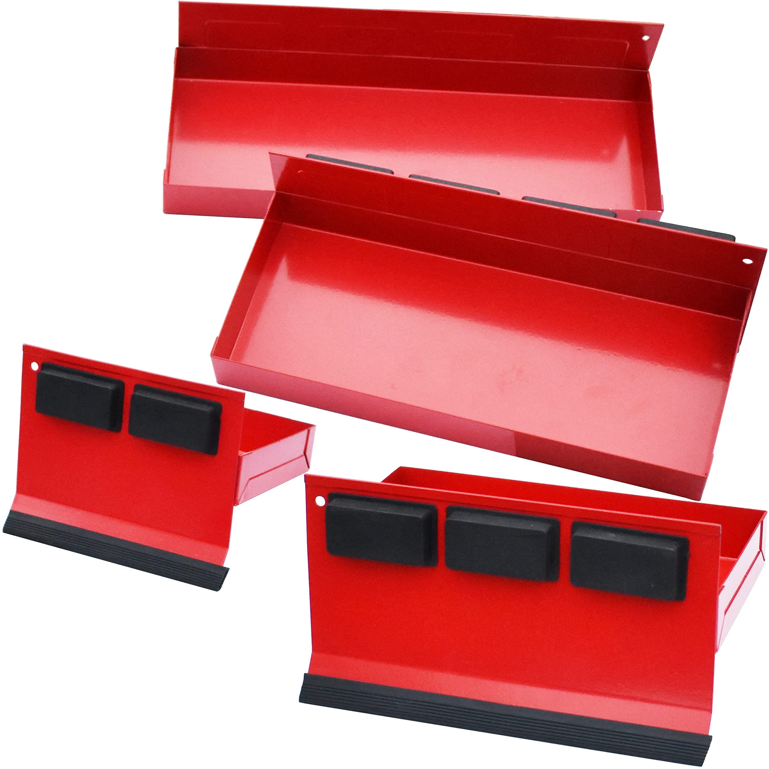 4pc Magnetic Toolbox Tray Set Tool Box Cabinet Side Shelf Storage Van Workshop
