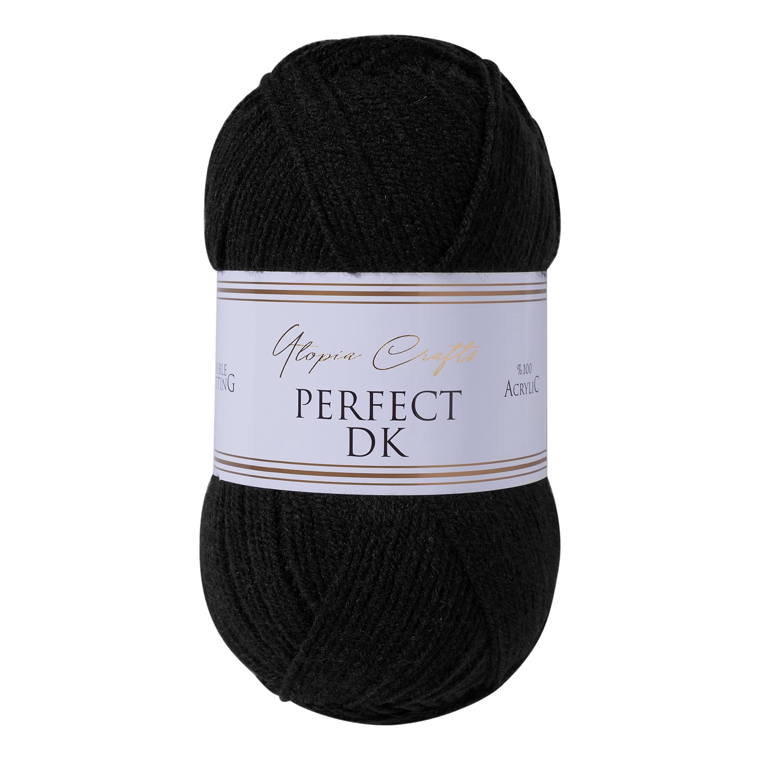 Utopia CraftsDK Double Knitting Yarn, 100g (Black)