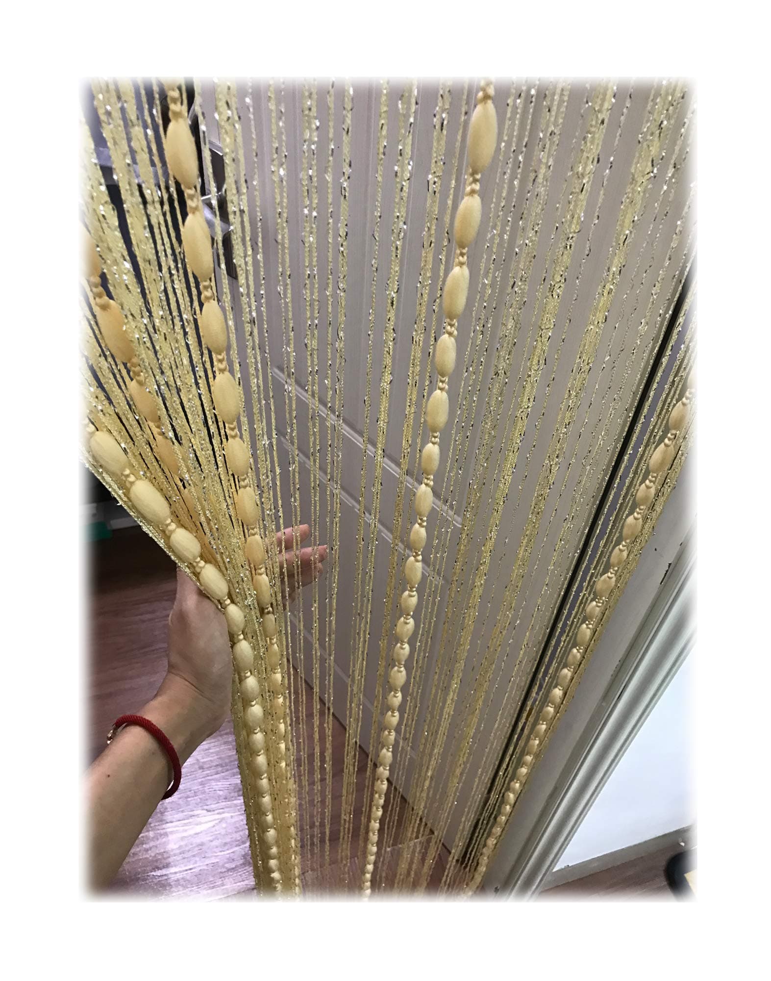 Eyotool 1x2 M Door String Curtain Rare Flat Silver Ribbon Thread Fringe Window Panel Room Divider Cute Strip Tassel Wedding Coffee House Restaurant Parts