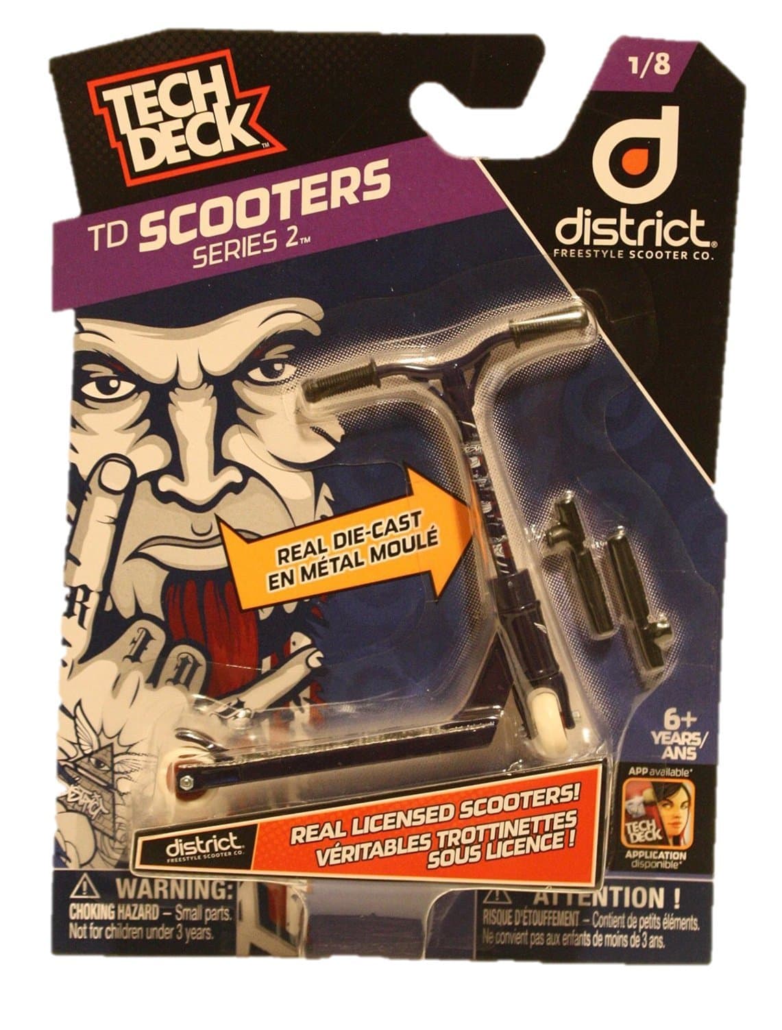 Tech Deck TD Scooters Series 2 District Freestyle Scooter Co. Scooters 1/8