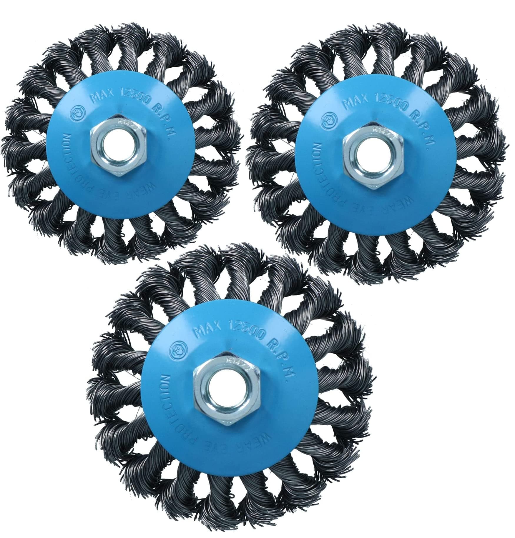 Wire Brush Wheel 4" M14 x 100mm Angle Grinder Remove Rust Clean Welds 3pc Set