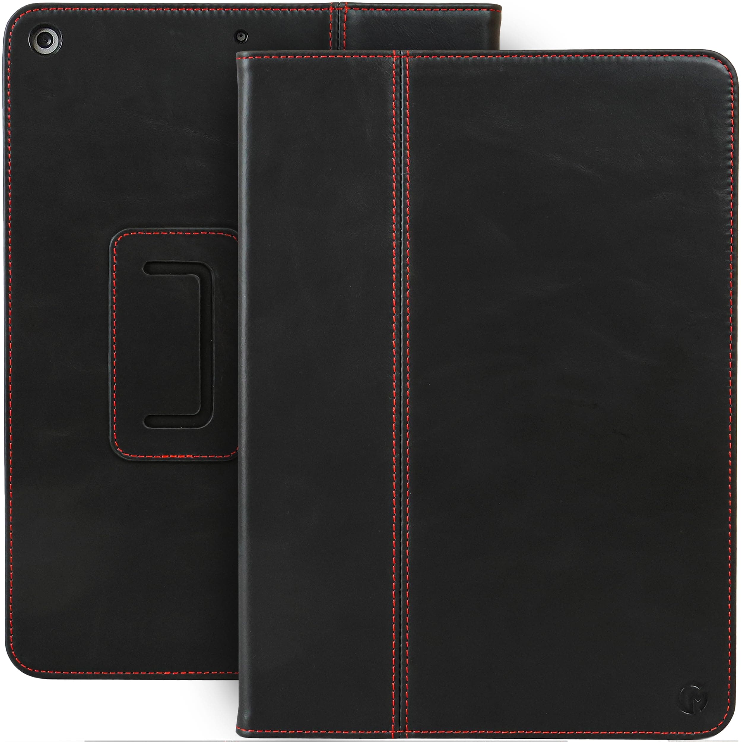 Casemade Real Leather Case Compatible with iPad 10.2” 7th/8th/9th Gen (2019/2020/2021) - Full-Grain Leather Cover, Auto Sleep/Wake, Dual Stand Position (Black)
