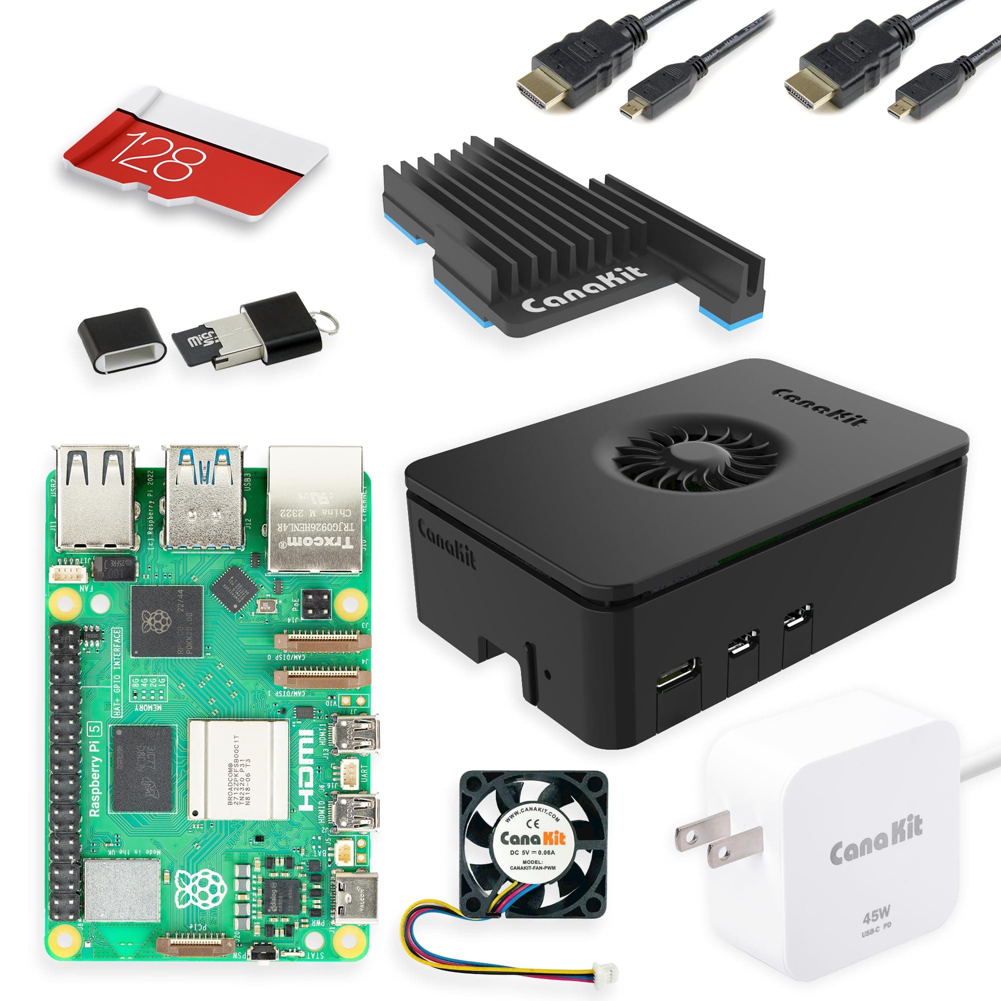 Raspberry Pi 5 Starter Kit PRO - Turbine Black (128GB Edition) (8GB RAM)