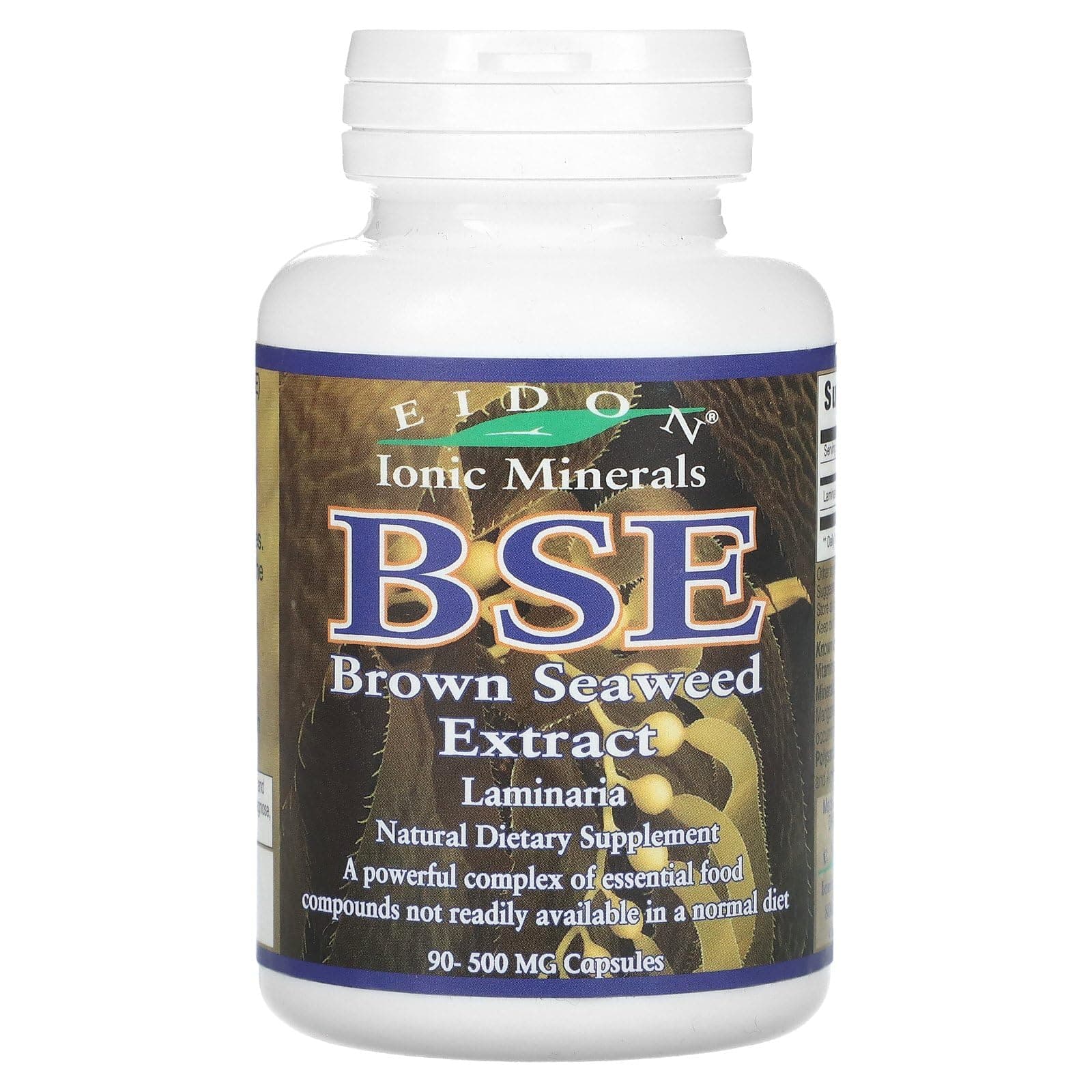 Eidon Ionic Minerals BSE (Brown Seaweed Extract), 500 mg, 90 Capsules, Supplements