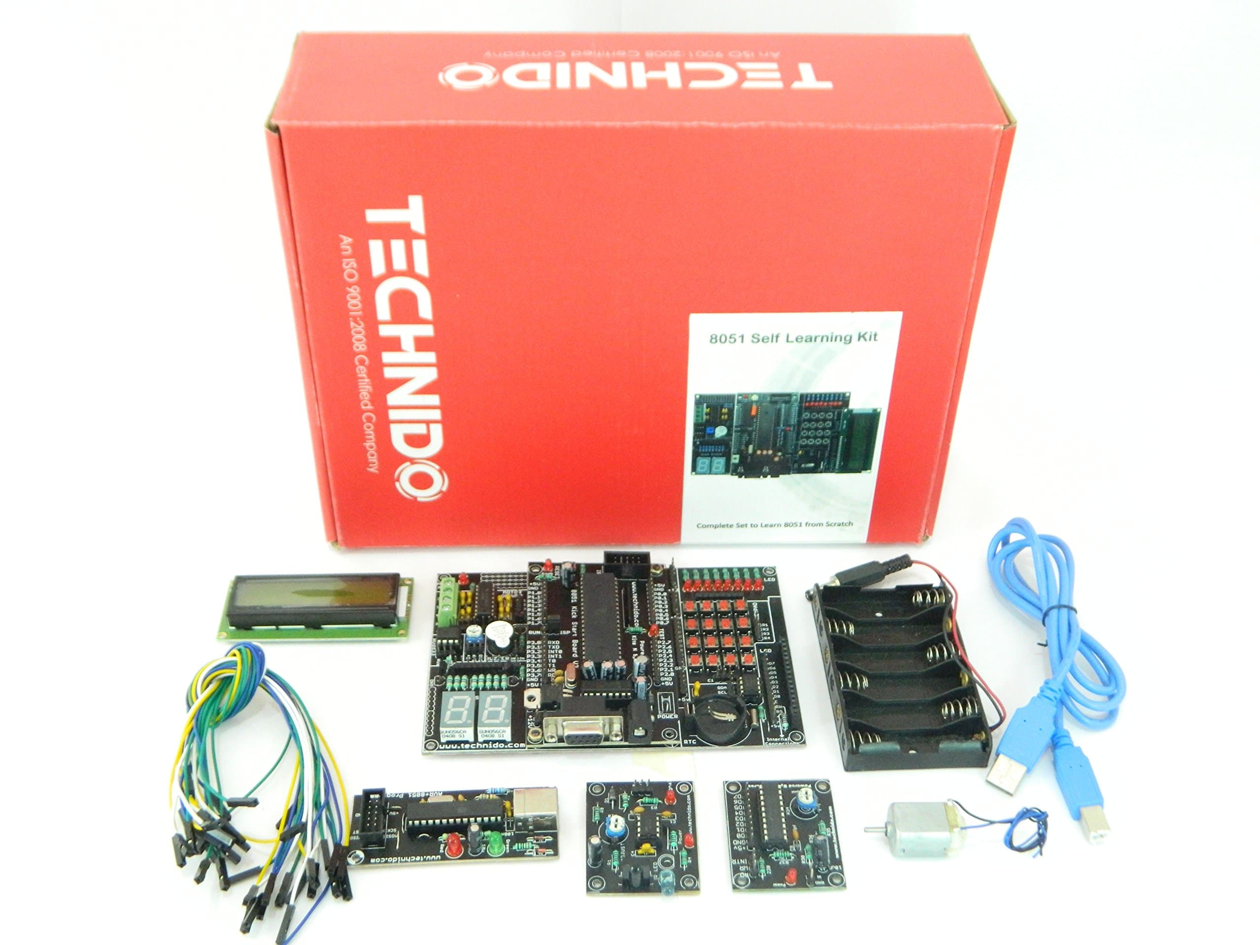 ATMEL 8051/8052 Development Board Self Starter Learning Kit USB ISP Programmer with Interfacing Modules