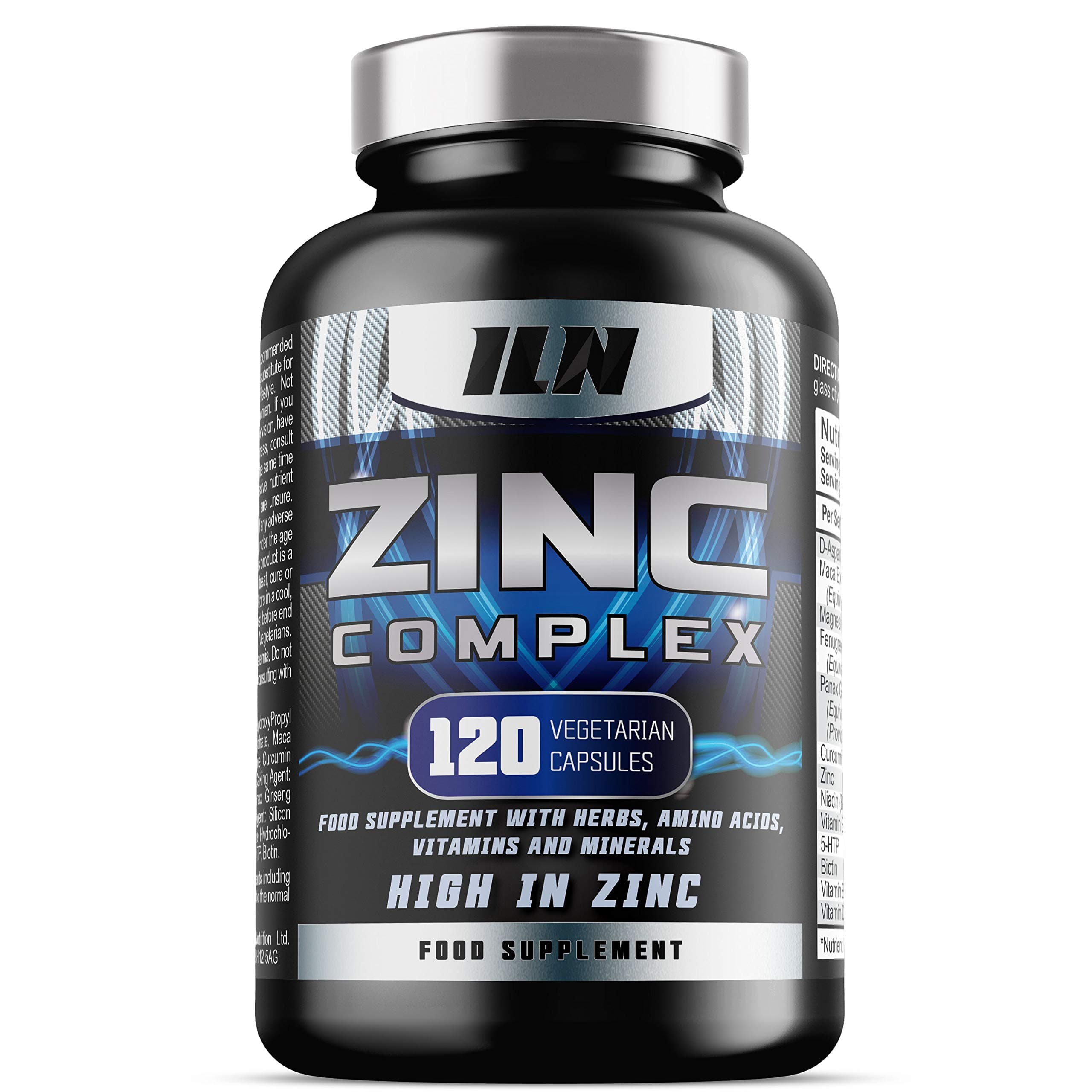 Zinc Complex - Maximum Strength Zinc Blend with 13 Active Ingredients - 120 Vegetarian Capsules