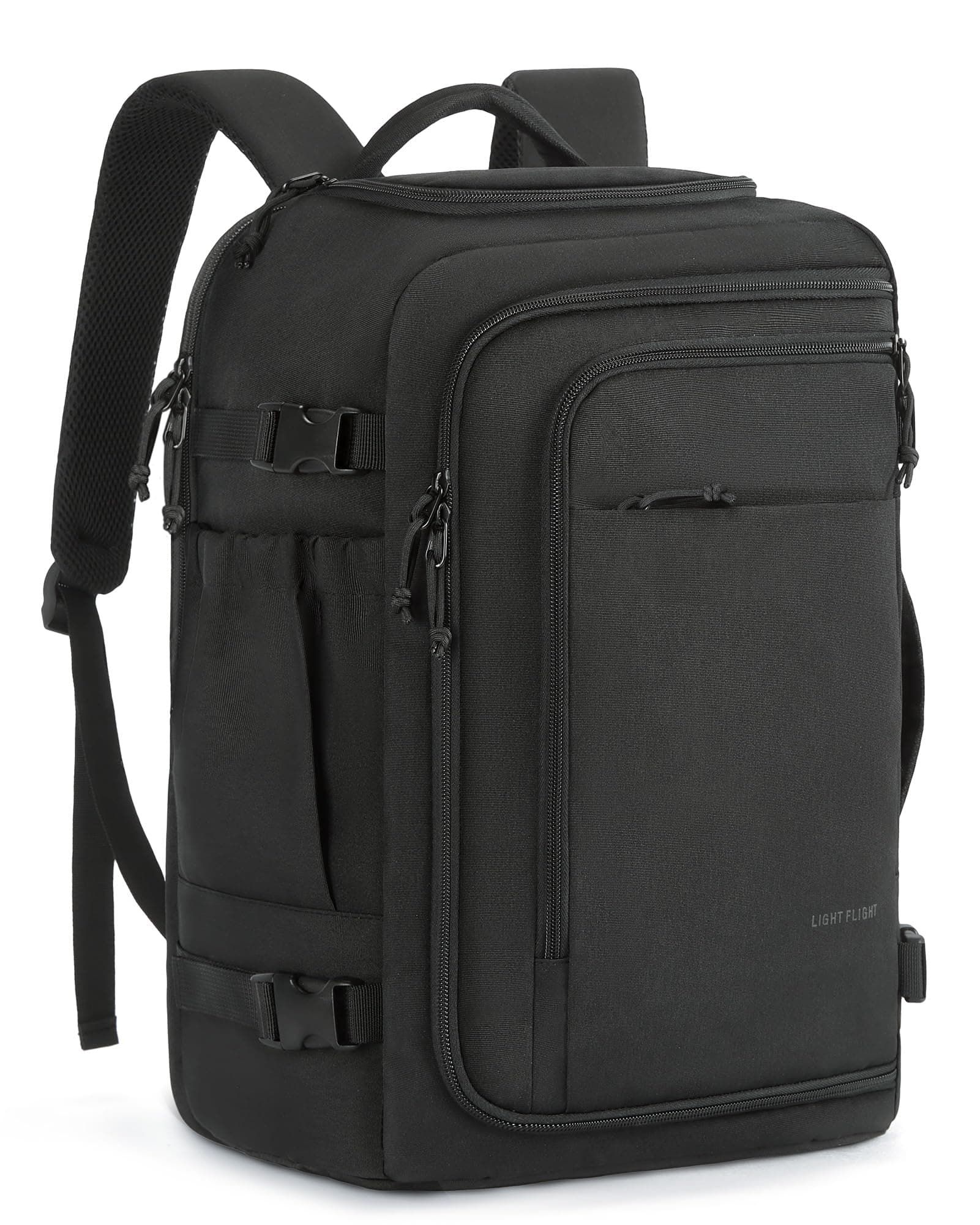 Travel Backpack Carry On Flight Approved TSA Friendly Backpack Water-resistant Lightweight Business Large Weekender Bag Casual Daypack 15.6" Laptop Backpack for Men Women,Black