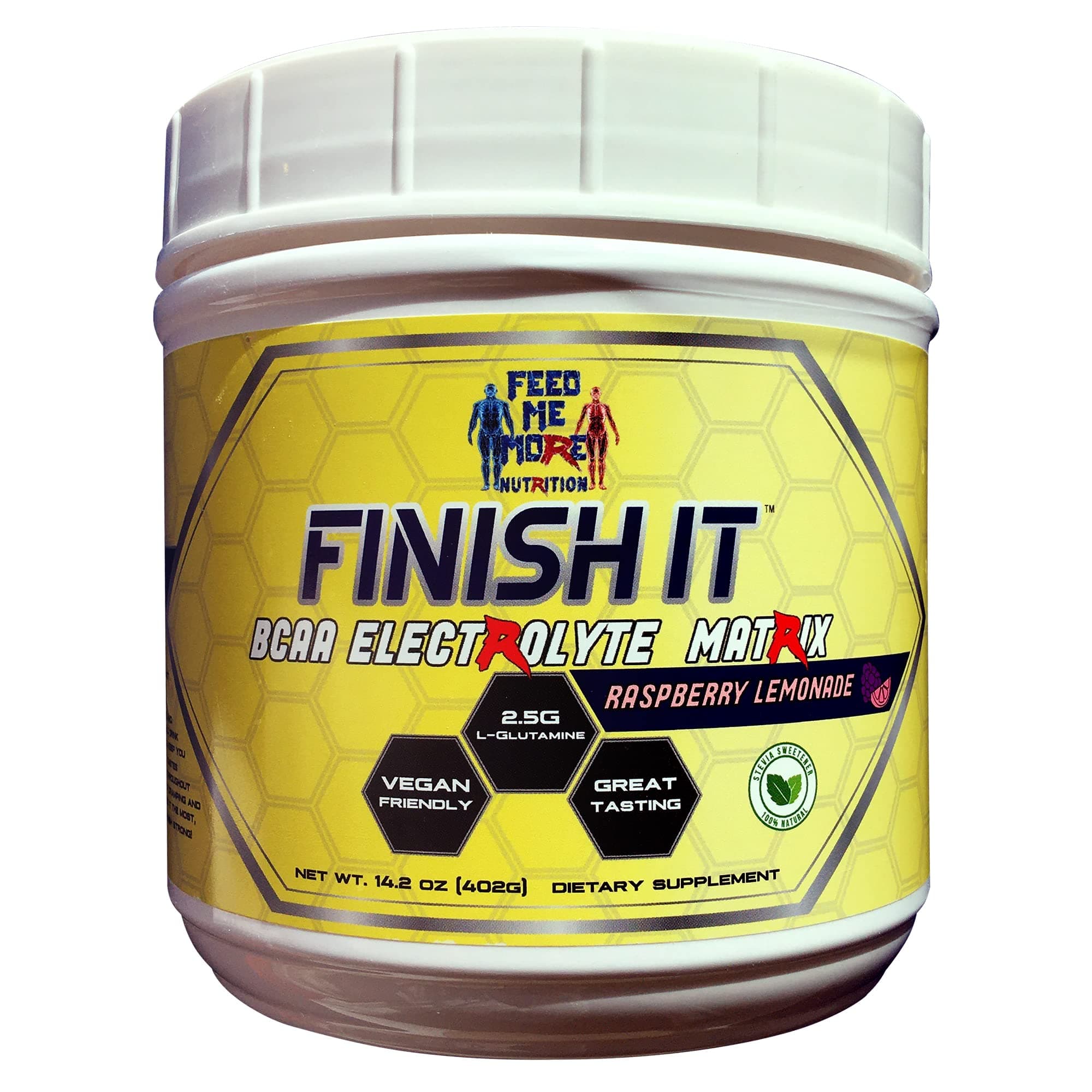 Feed Me More Finish It BCAA Electrolyte Matrix – All in One Natural Workout Booster with Electrolytes & Amino Acids to Increase Hydration, Decrease Soreness & Fatigue, and Recover Strong – 402g