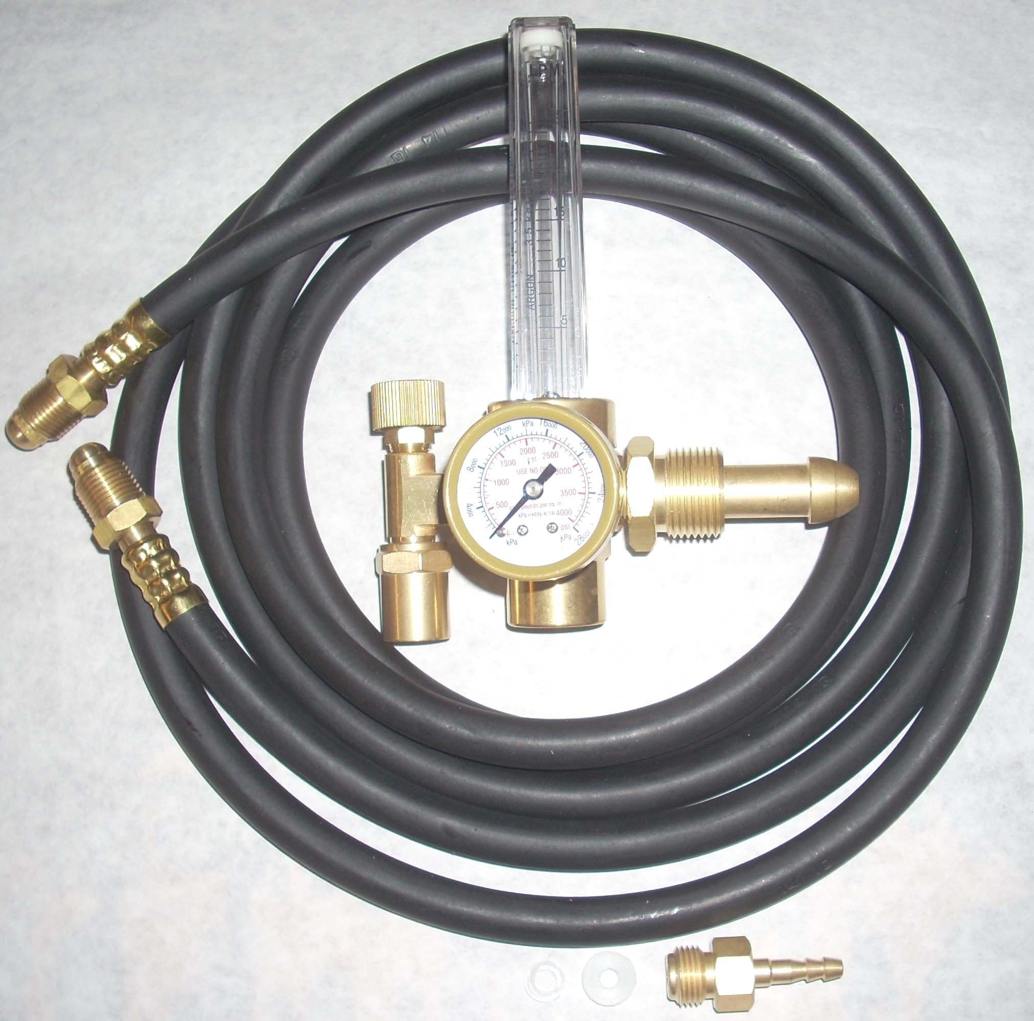 Argon or Argon/CO2 Flowmeter Mig Tig Welding Regulator w 10' Inert Gas Hose