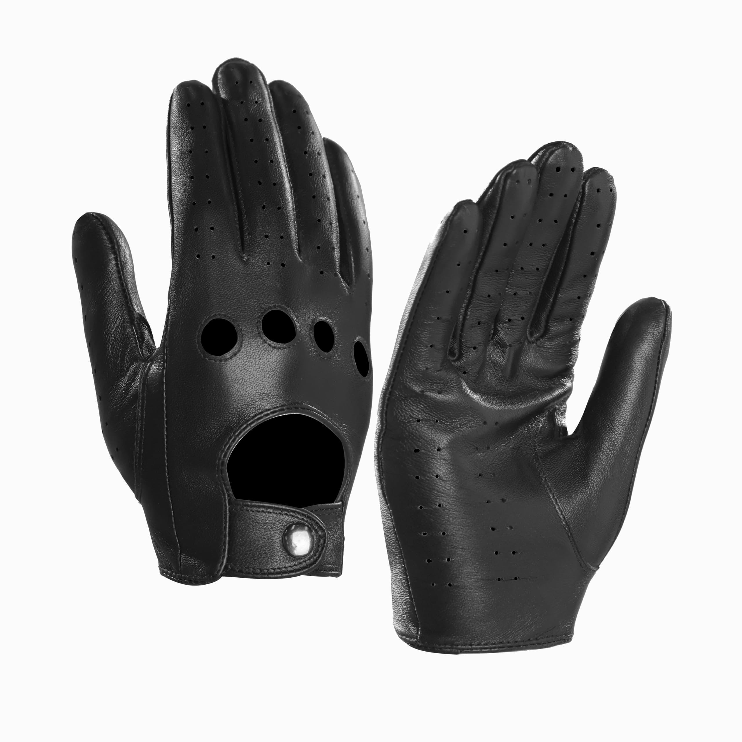 Mens Touchscreen Unlined Leather Driving Gloves