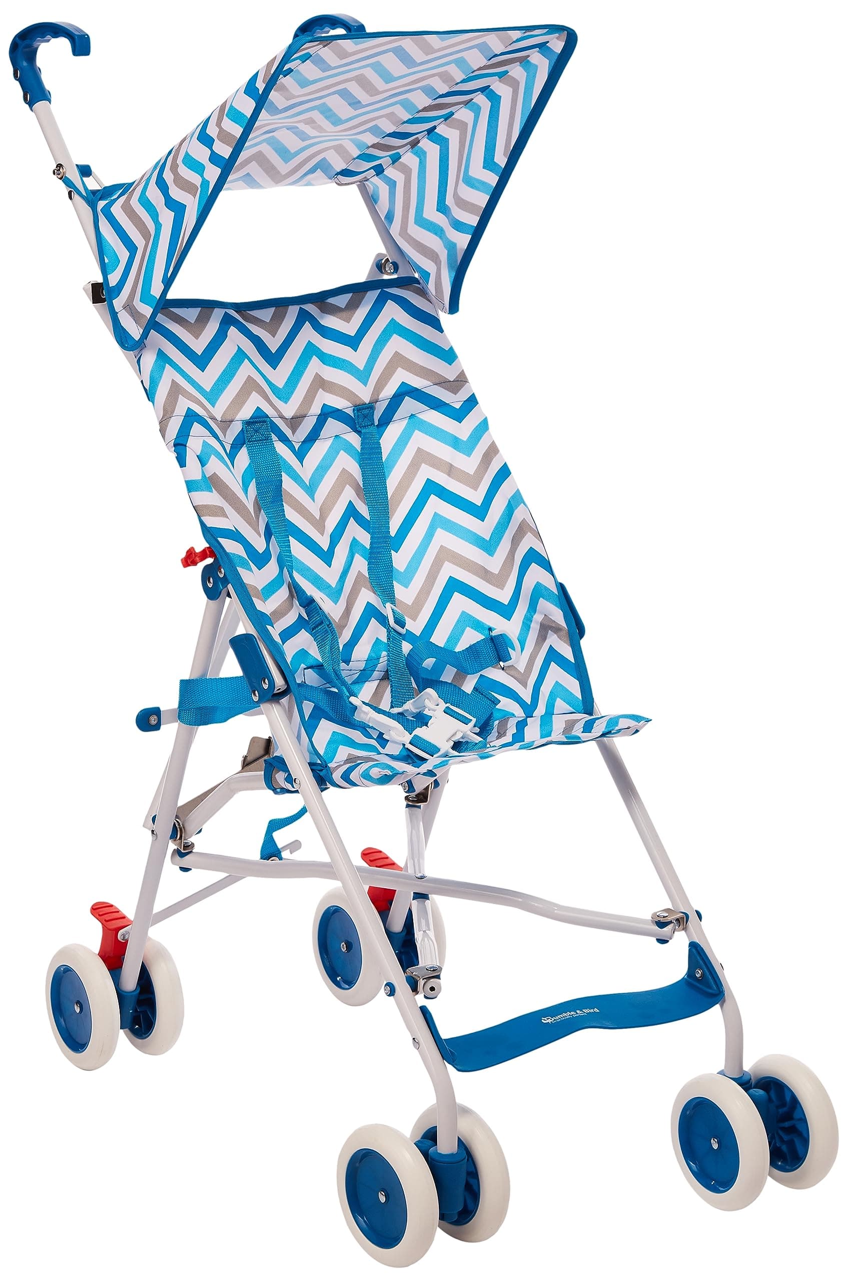 Bumble & Bird - Ultra Light Buggy Stroller | Extra Wide Canopy |Shoulder Strap | Easy Fold |Suitable for 6 Month to 3 Years | Max Weight 15kg | Blue | Baby Boy
