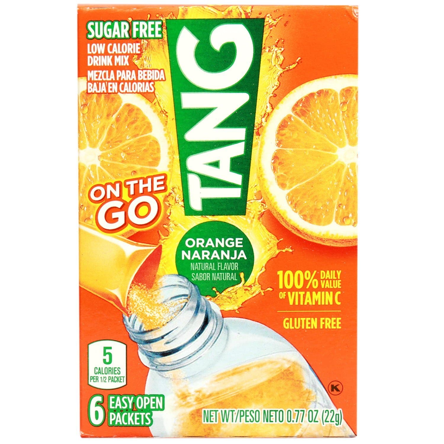 Zero Sugar Orange Low Calorie Drink Mix, 6 Packets, 0.77 oz / 22 g