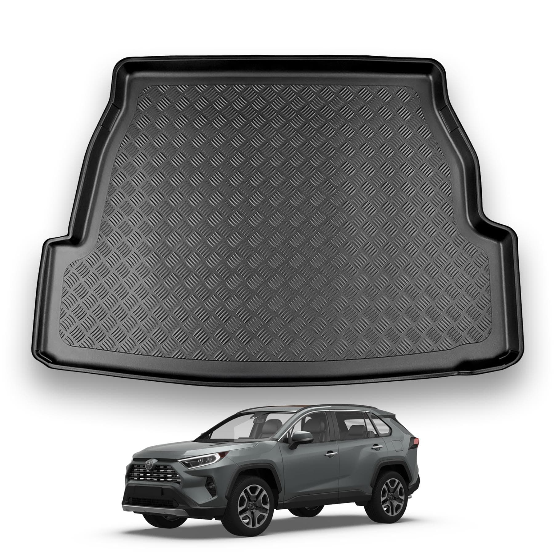 NOMAD Toyota RAV 4 (2019+) Boot Liner [Upper Boot Position] Tailored Fit Car Floor Mat Protector Non Slip Waterproof Raised Edges Compatible Custom Fit Accessory Black Dog & Pet Friendly